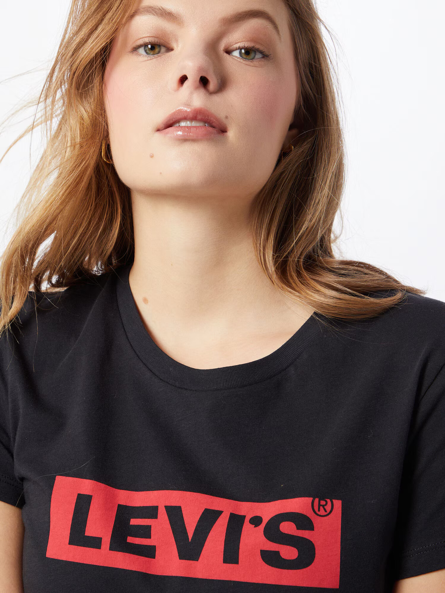 LEVI'S Majica 'THE PERFECT TEE BLACKS' rdeča / črna - Pepit.si