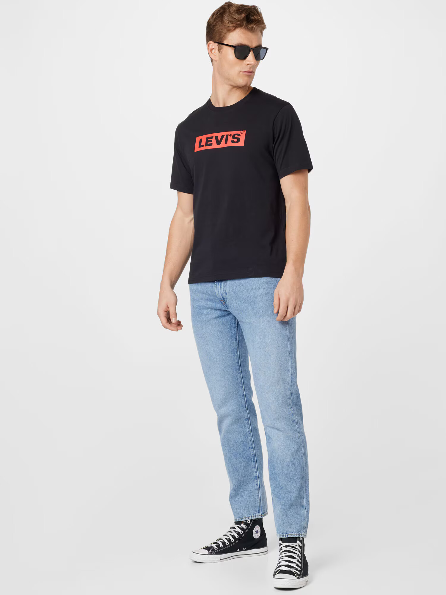 LEVI'S Majica 'SS RELAXED FIT TEE BLACKS' svetlo rdeča / črna - Pepit.si