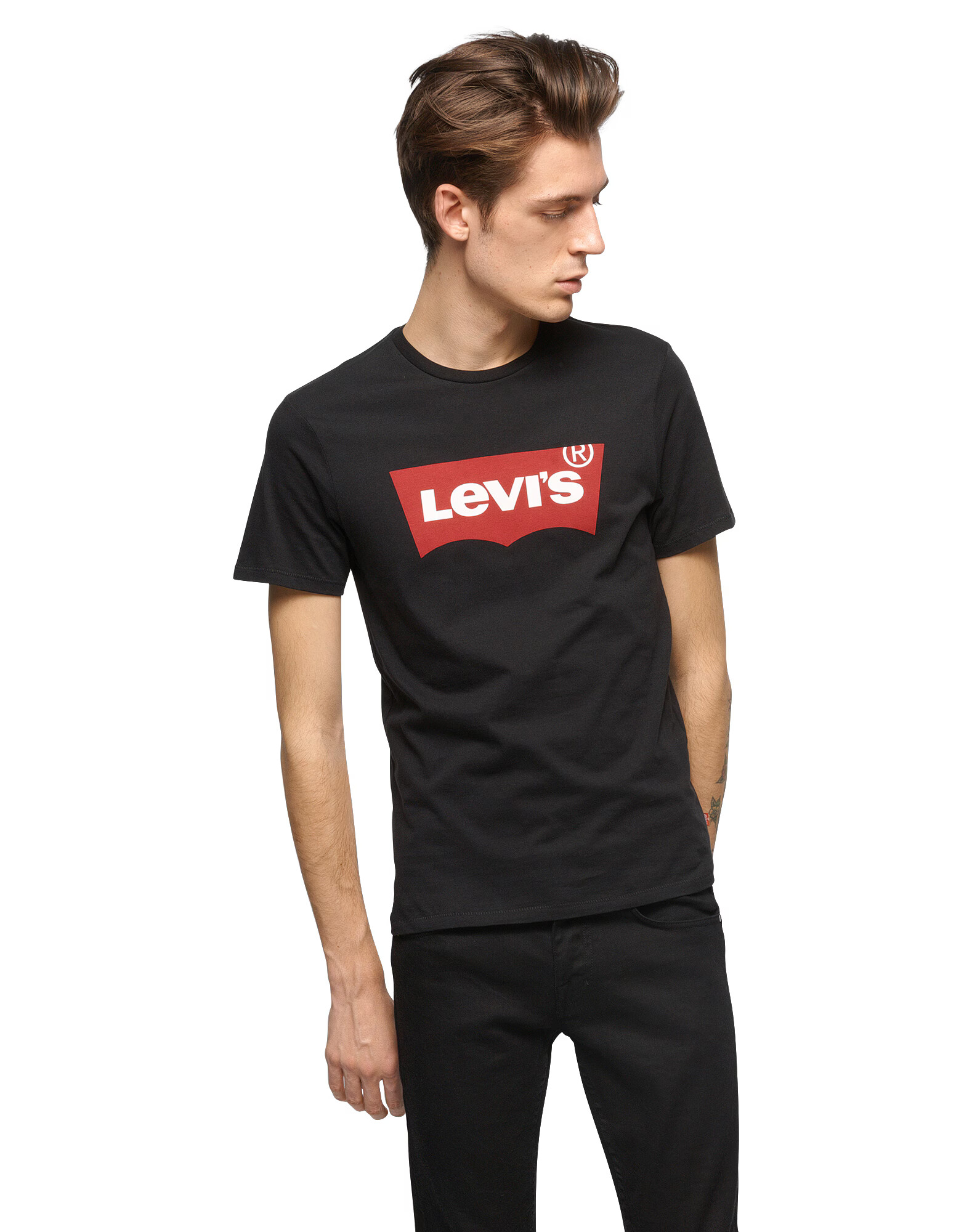 LEVI'S Majica 'GRAPHIC SET-IN NECK BLACKS' rdeča / črna - Pepit.si