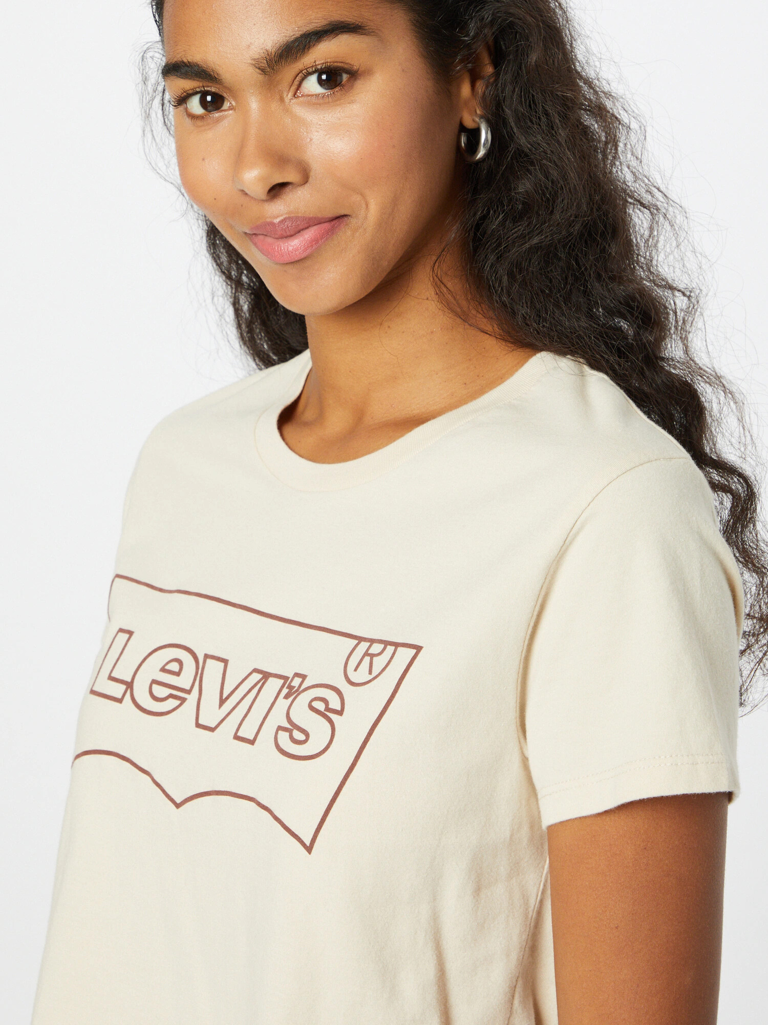 LEVI'S Majica 'THE PERFECT TEE NEUTRALS' kremna / pastelno rdeča - Pepit.si