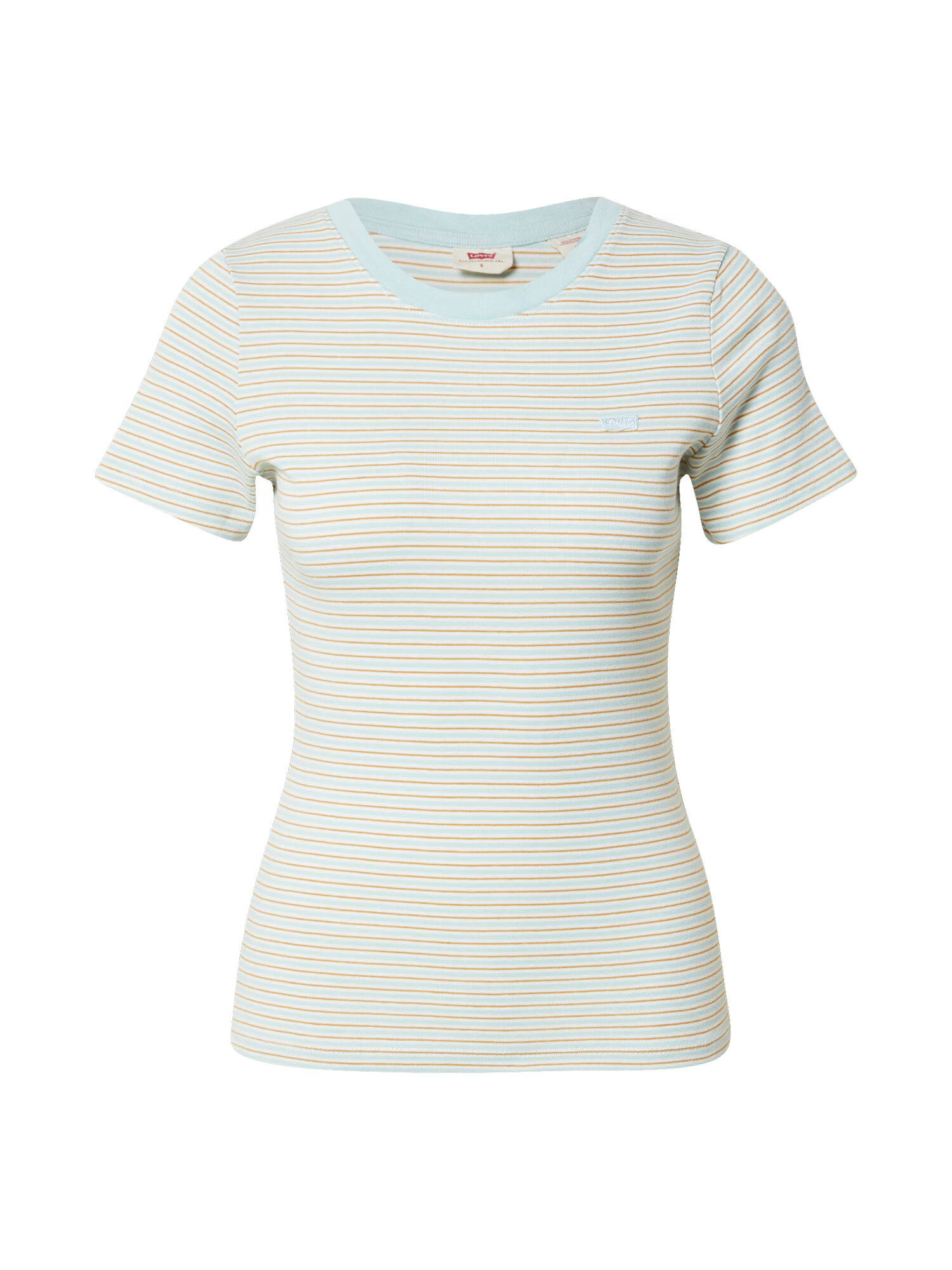 LEVI'S Majica 'SS RIB BABY TEE BLUES' kremna / svetlo modra / karamel - Pepit.si