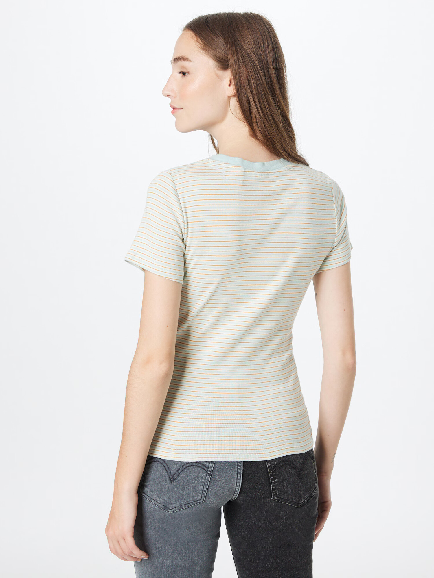 LEVI'S Majica 'SS RIB BABY TEE BLUES' kremna / svetlo modra / karamel - Pepit.si