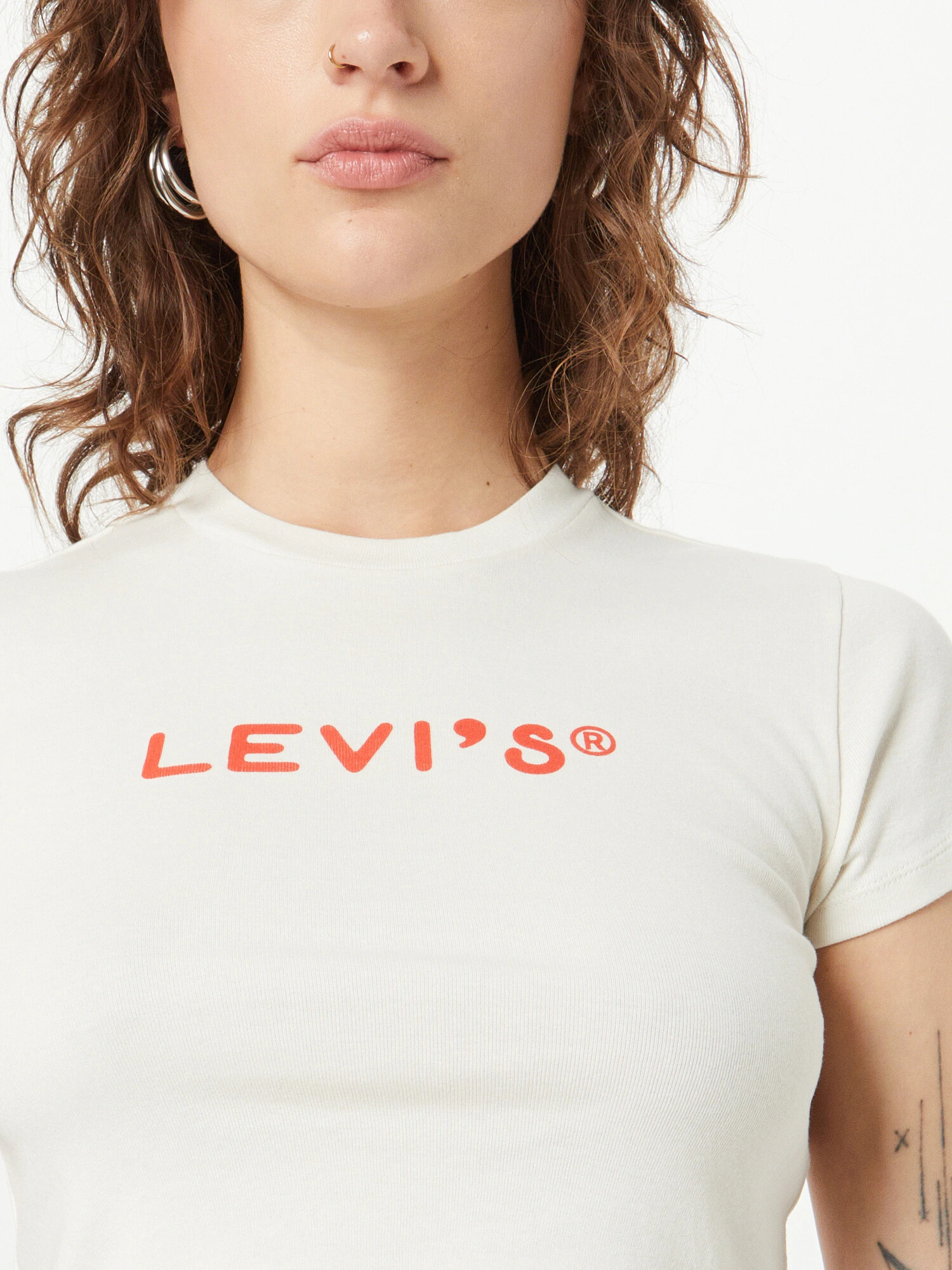 LEVI'S Majica 'GRAPHIC MINI TEE NEUTRALS' kremna / svetlo rdeča - Pepit.si