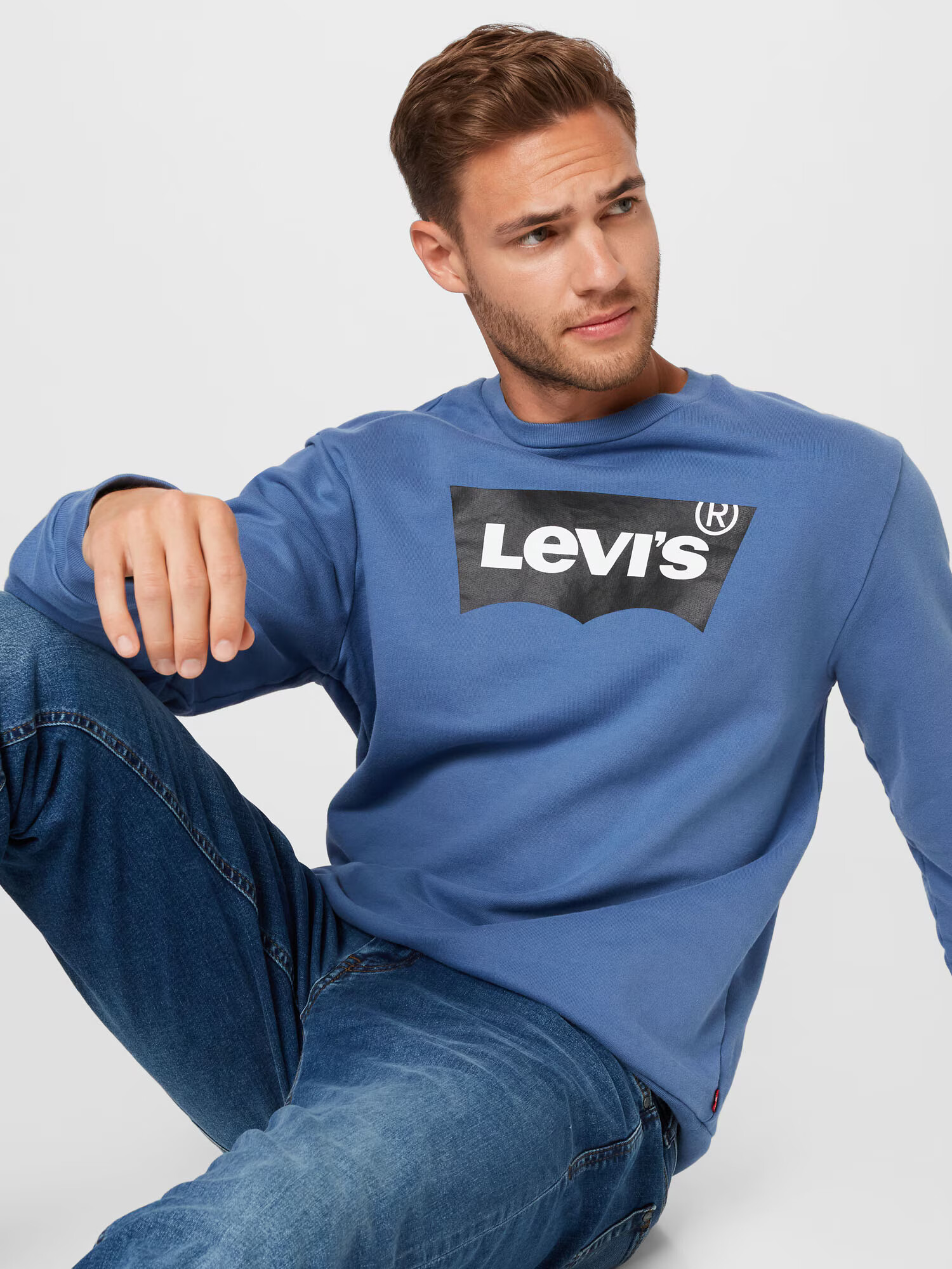 LEVI'S Majica 'STANDARD GRAPHIC CREW BLUES' modra / črna / bela - Pepit.si