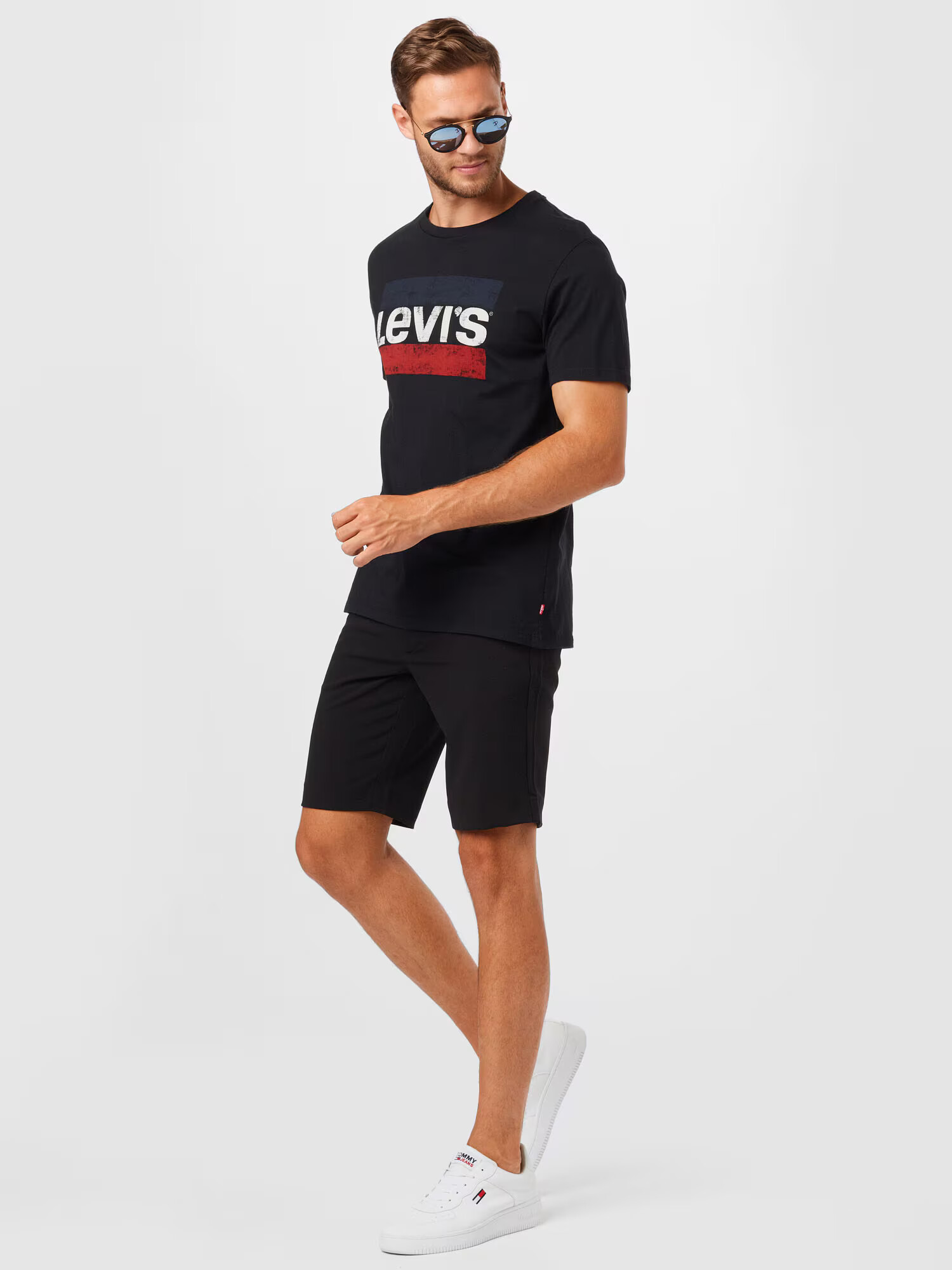 LEVI'S Majica mornarska / temno rdeča / črna / bela - Pepit.si