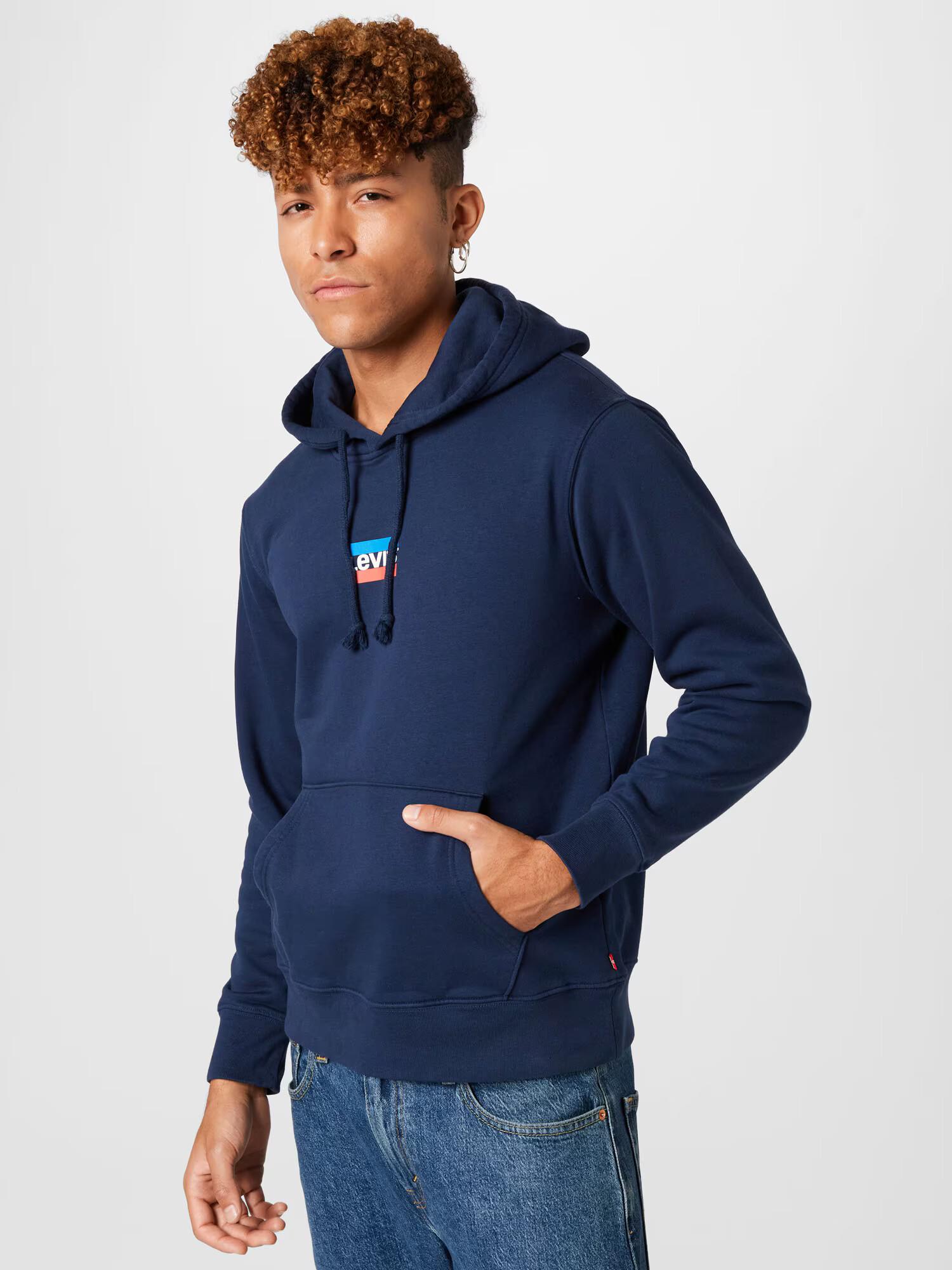 LEVI'S Majica 'STANDARD GRAPHIC HOODIE MULTI-COLOR' neonsko modra / temno modra / melona / bela - Pepit.si