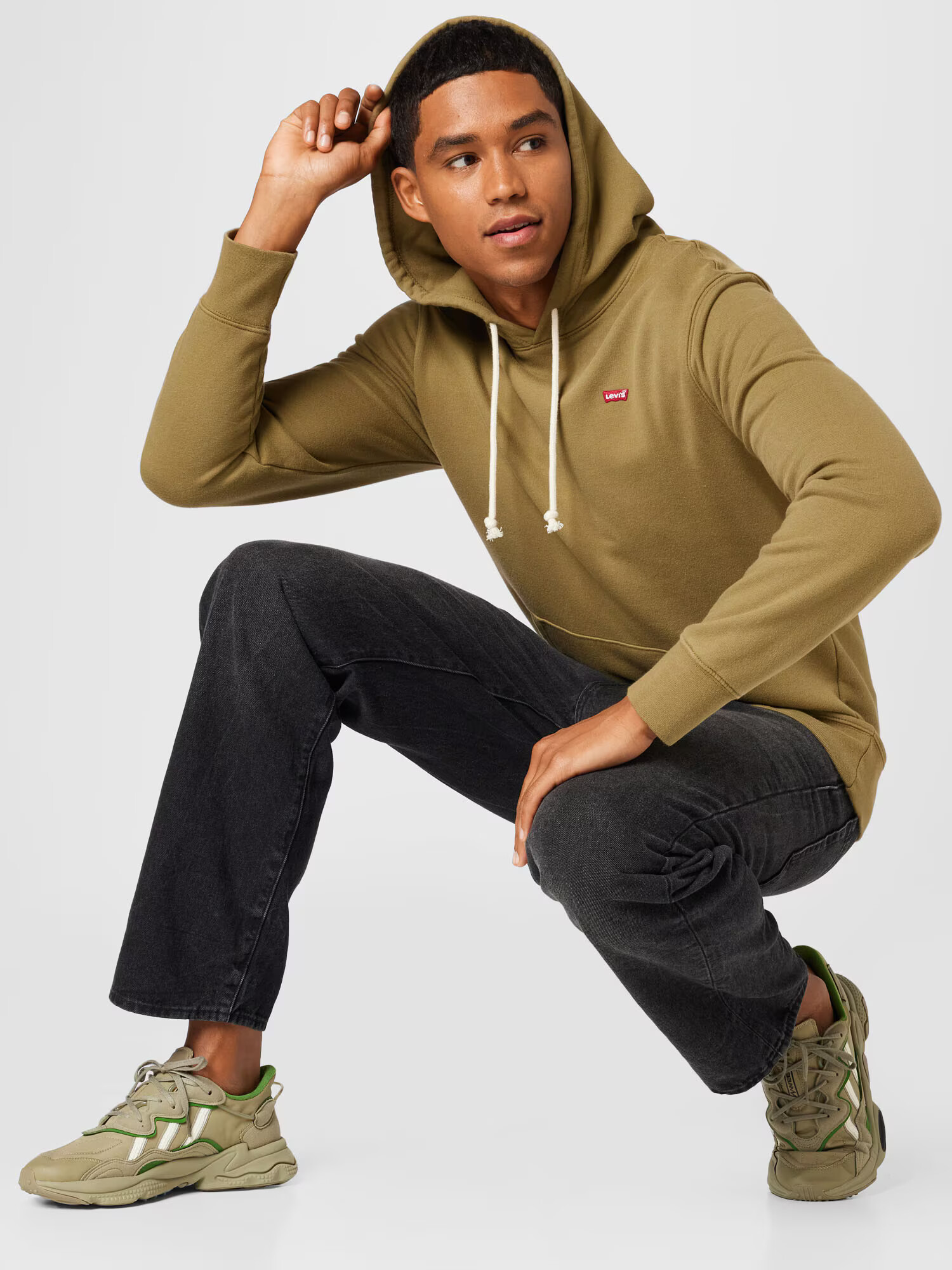 LEVI'S Majica 'NEW ORIGINAL HOODIE NEUTRALS' oliva - Pepit.si