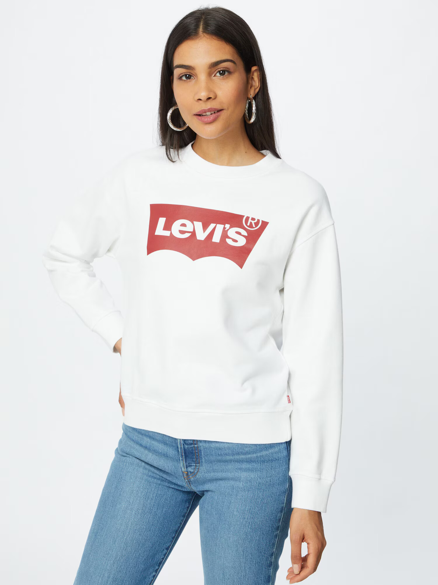 LEVI'S Majica 'GRAPHIC STANDARD CREW NEUTRALS' temno rdeča / bela - Pepit.si