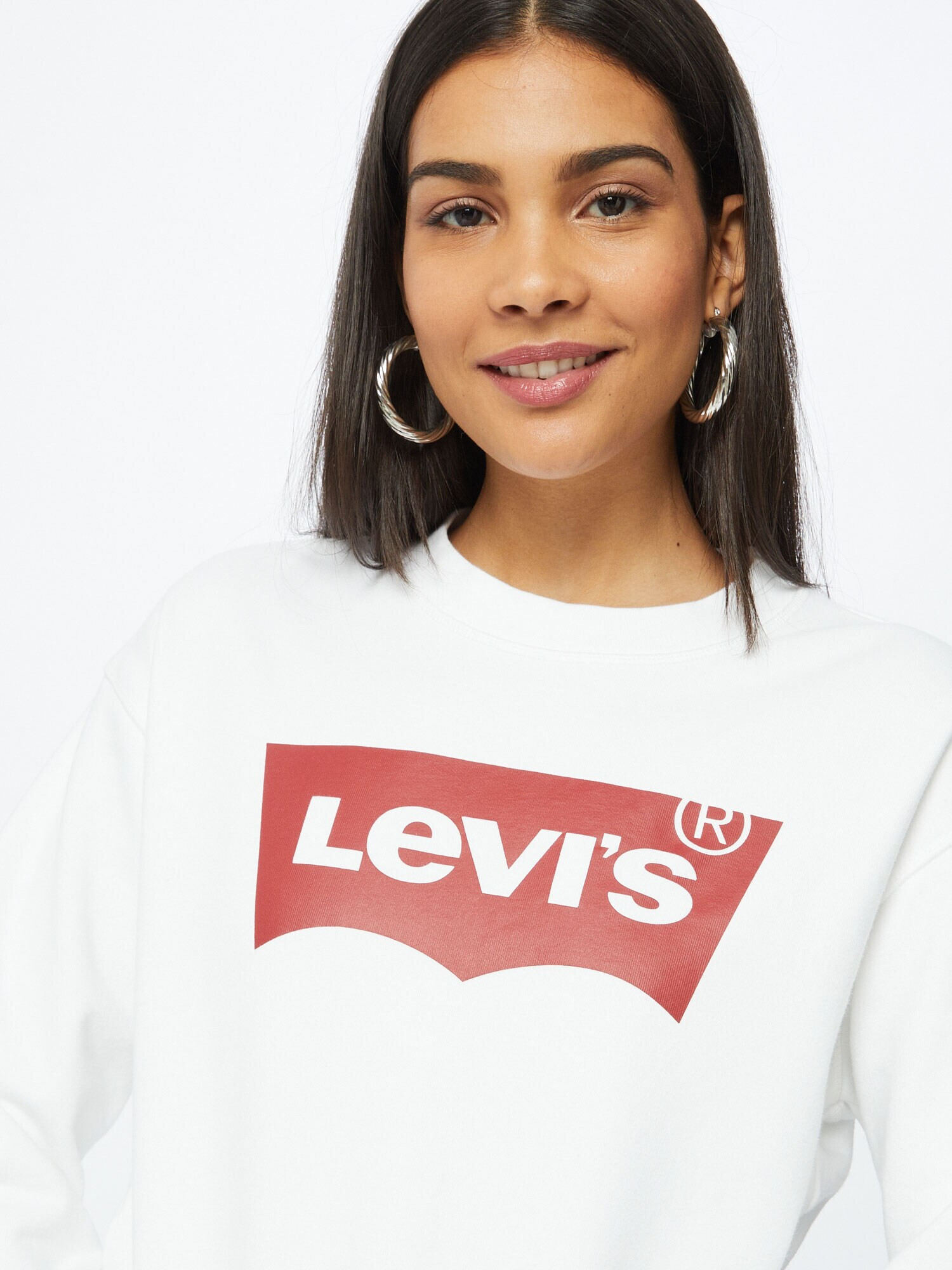 LEVI'S Majica 'GRAPHIC STANDARD CREW NEUTRALS' temno rdeča / bela - Pepit.si