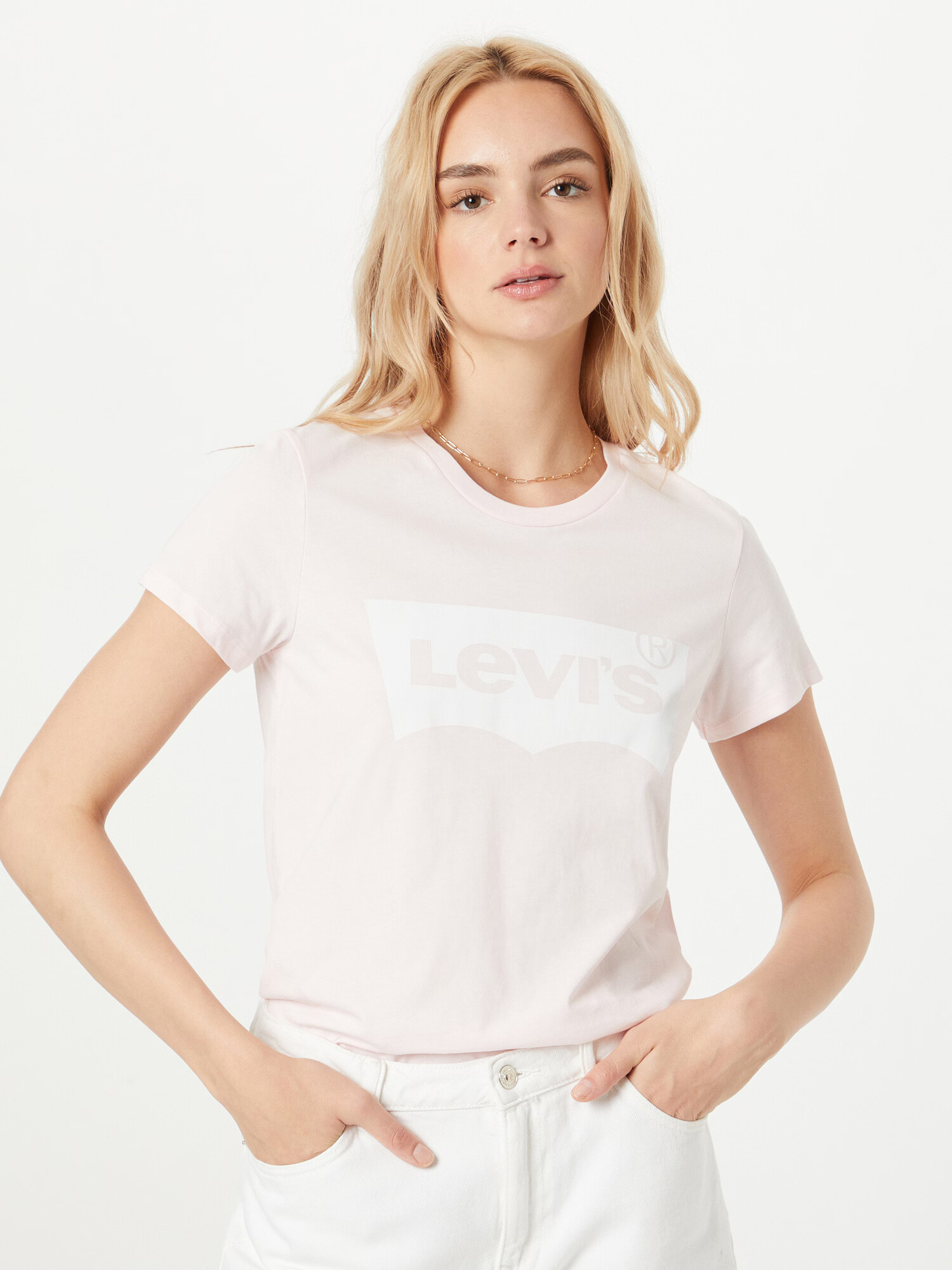 LEVI'S Majica 'LSE THE PERFECT TEE REDS' pastelno roza / bela - Pepit.si