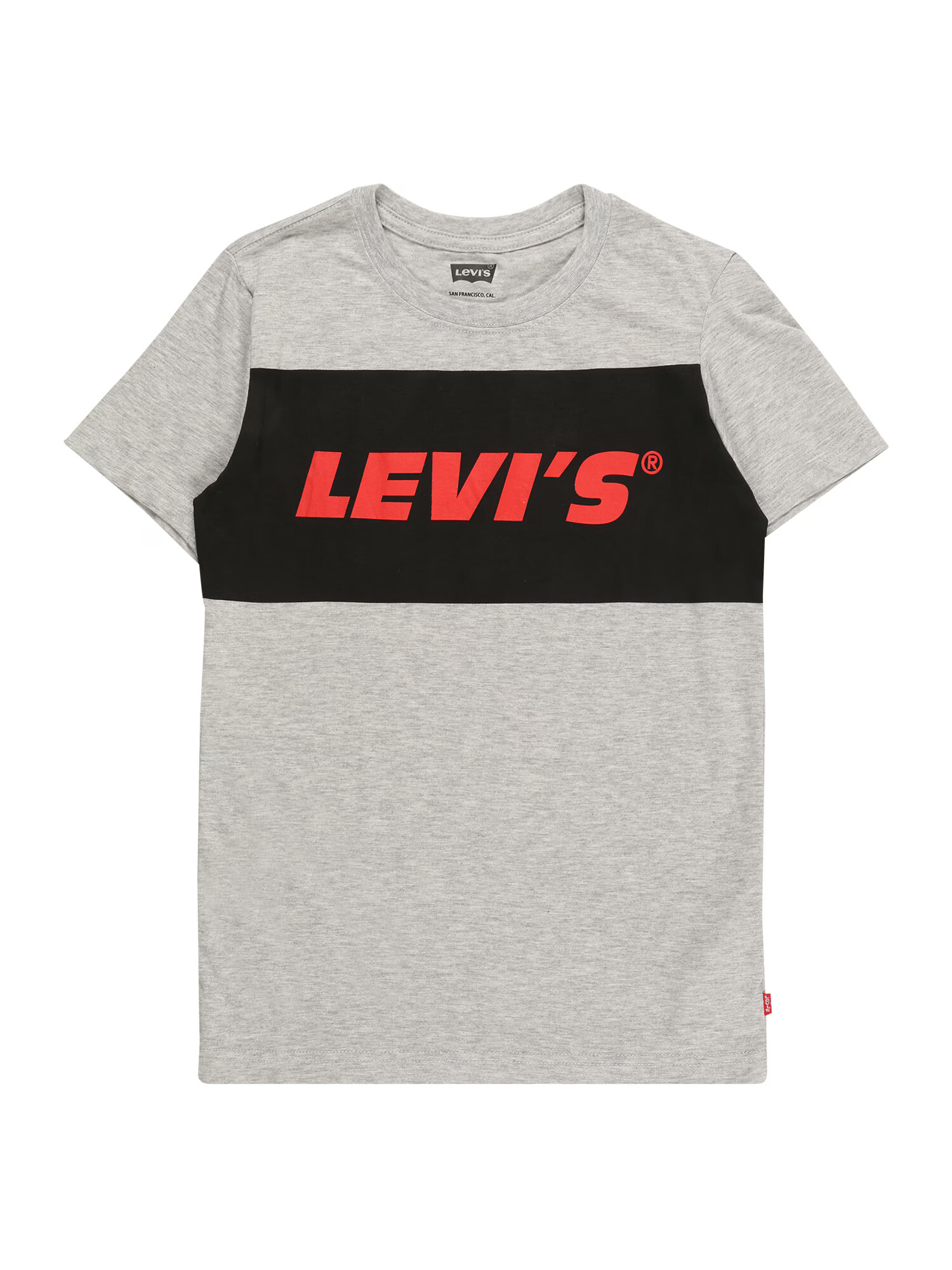 LEVI'S Majica pegasto siva / črna / ognjeno rdeča - Pepit.si