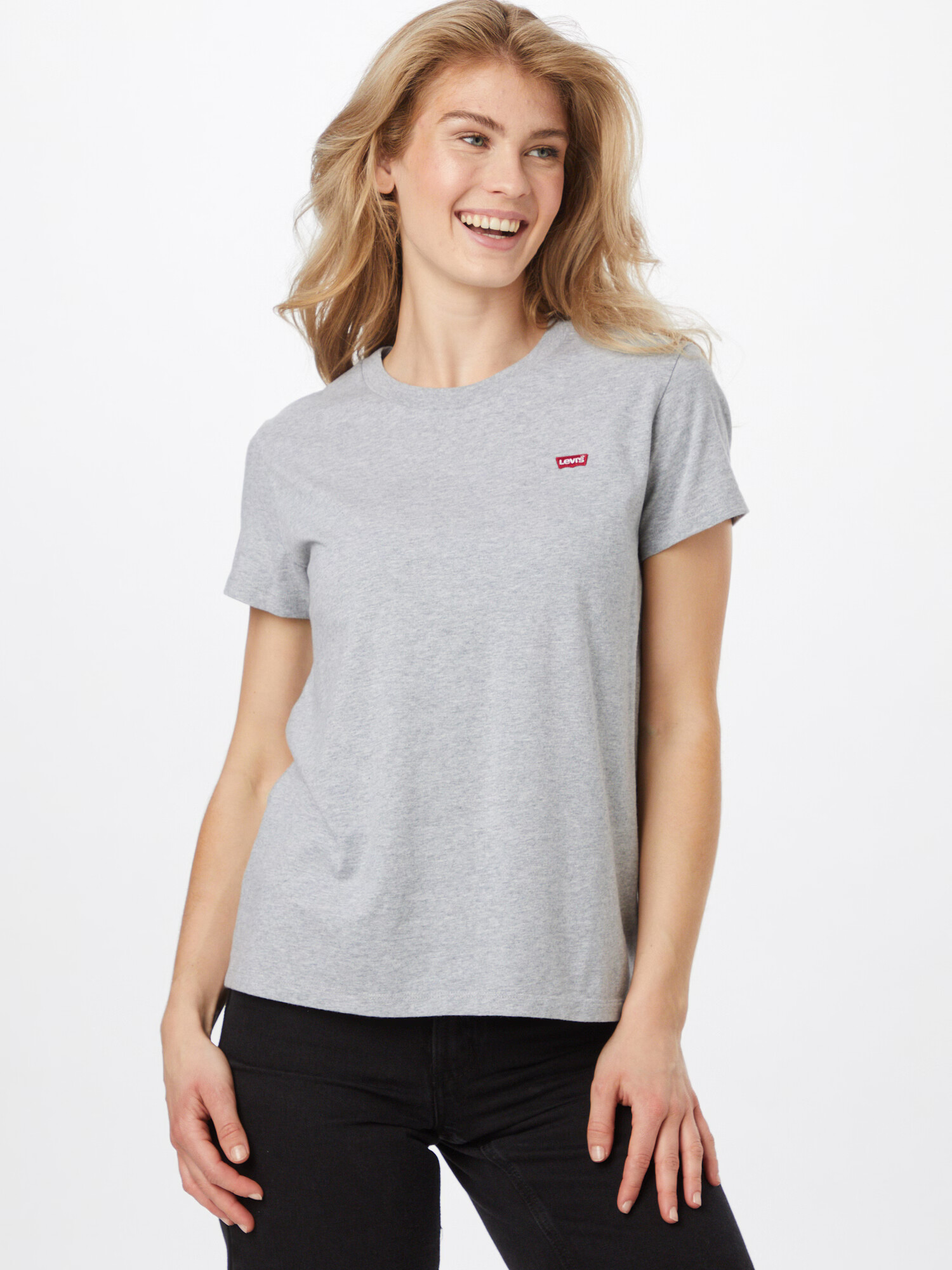 LEVI'S Majica 'PERFECT TEE GREYS' pegasto siva / rdeča - Pepit.si