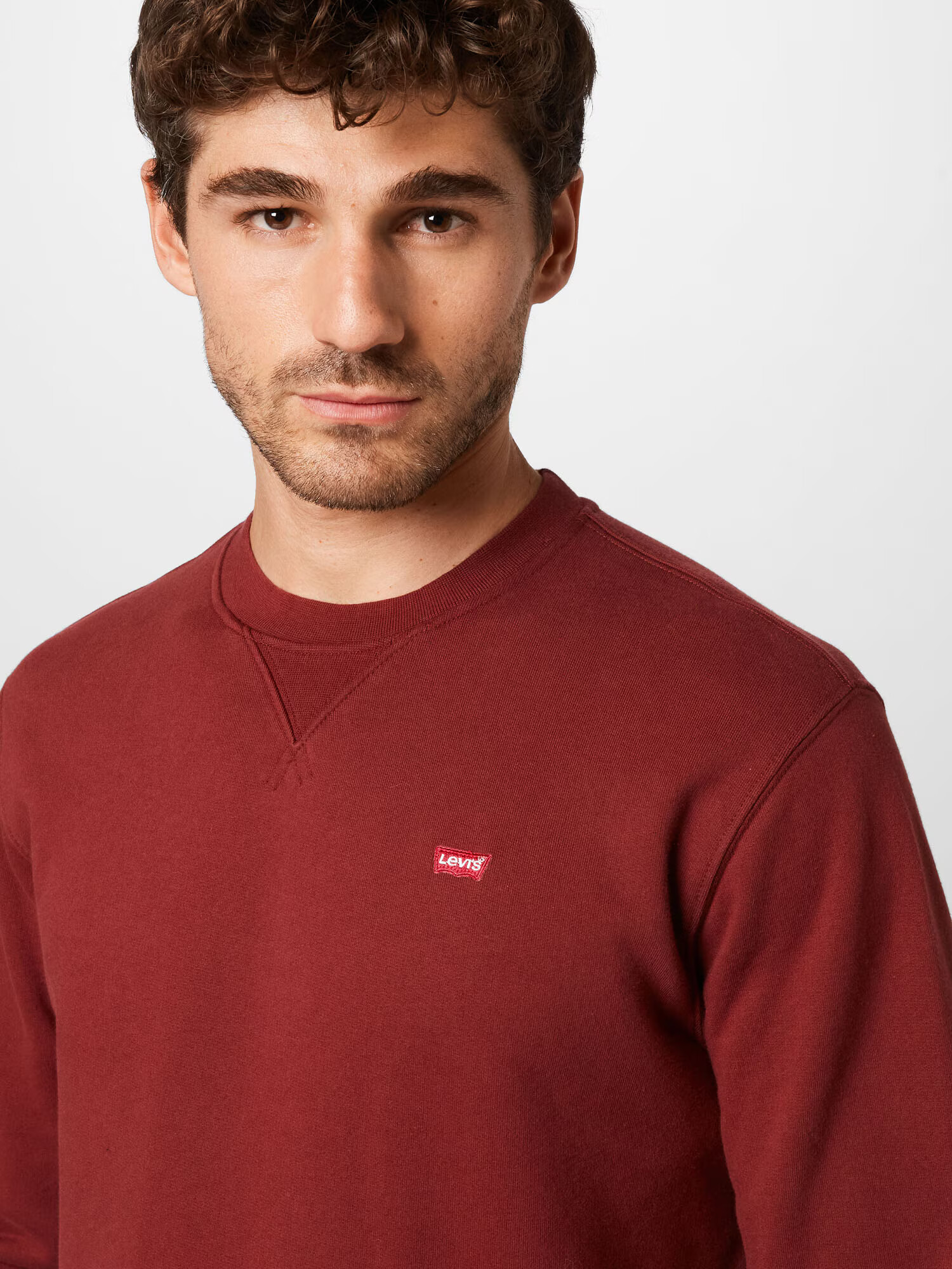 LEVI'S Majica 'NEW ORIGINAL CREW REDS' rdeča / bela - Pepit.si