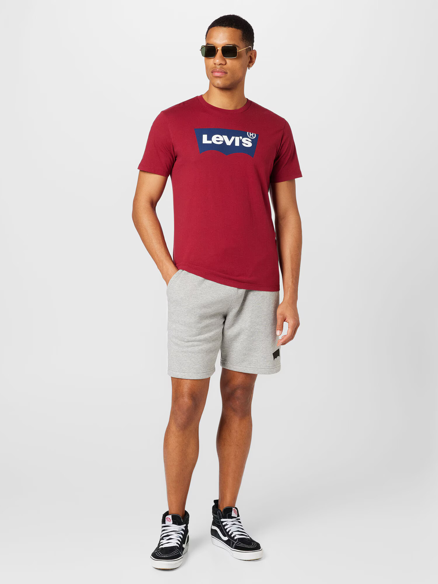 LEVI'S Majica rdeča / vinsko rdeča / bela - Pepit.si