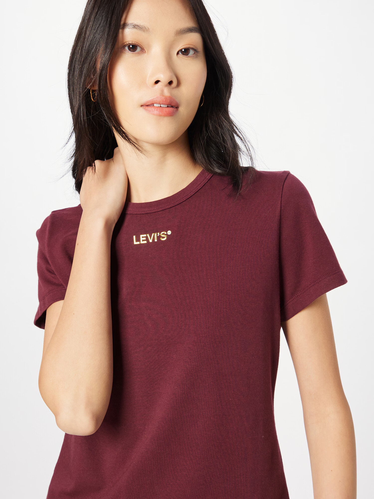 LEVI'S Majica 'RICKIE' zlata / bordo - Pepit.si