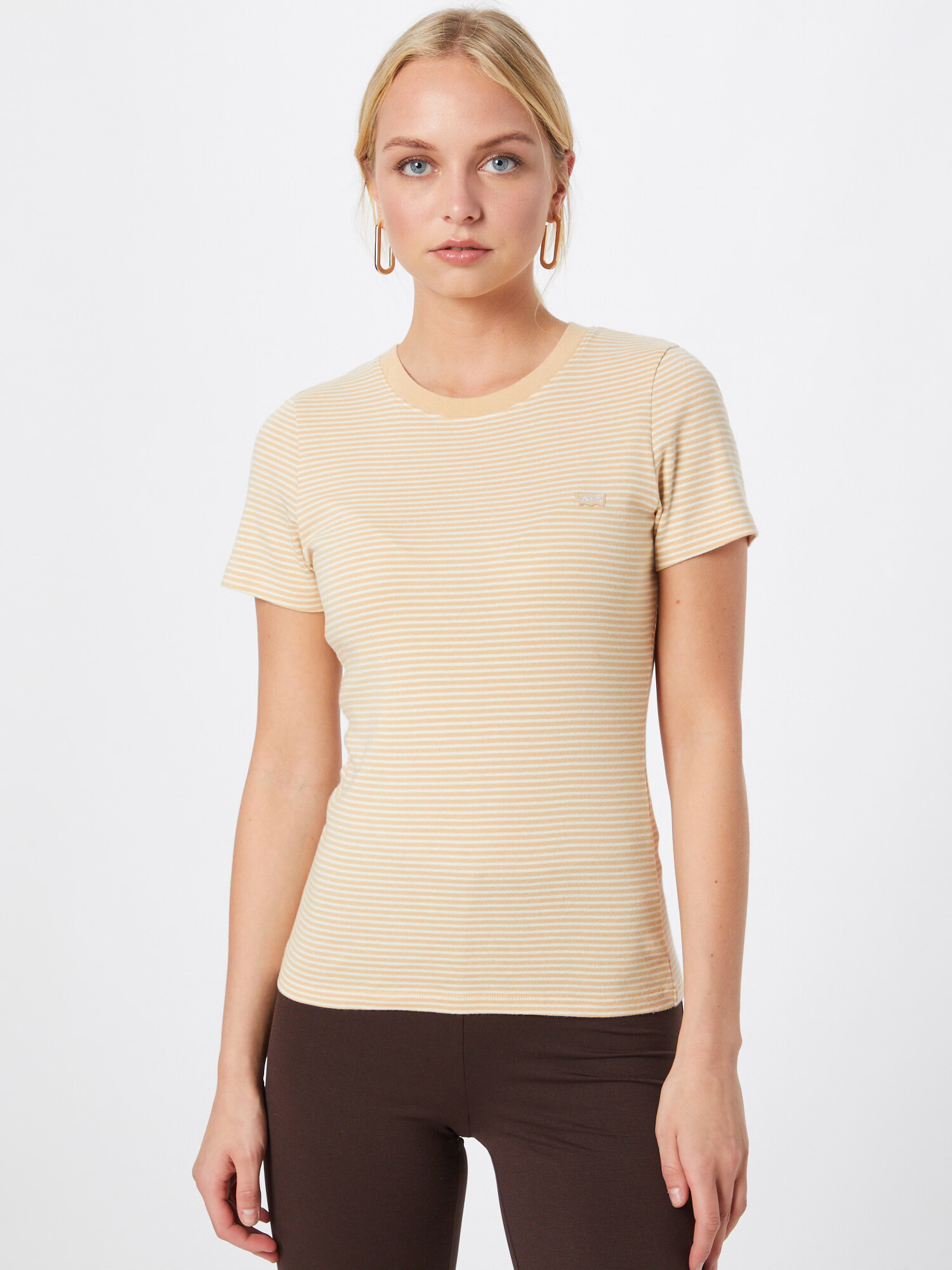 LEVI'S Majica 'SS RIB BABY TEE NEUTRALS' svetlo bež / med - Pepit.si