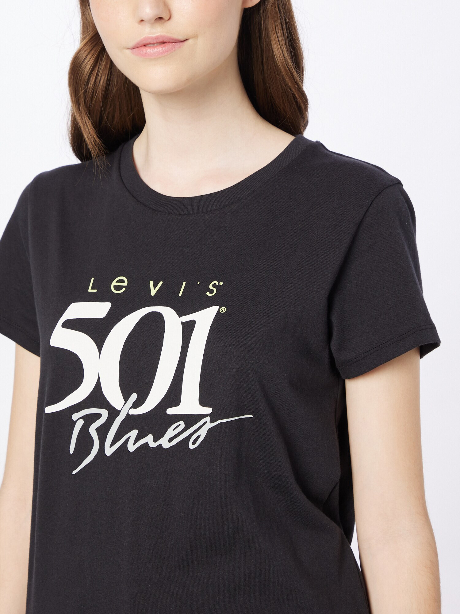 LEVI'S Majica 'THE PERFECT TEE BLACKS' limeta / črna / bela - Pepit.si