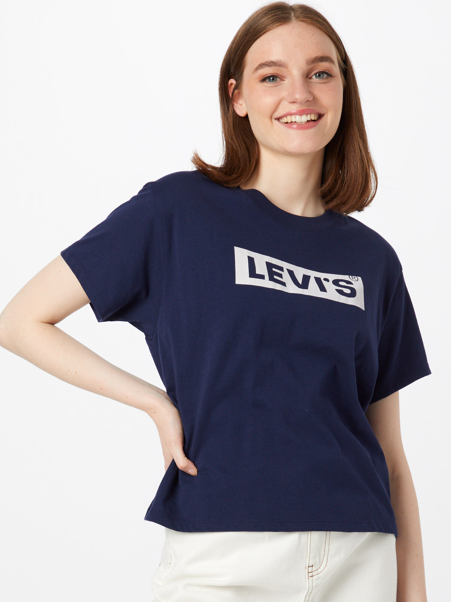 LEVI'S Majica 'Jordie' temno modra / bela - Pepit.si