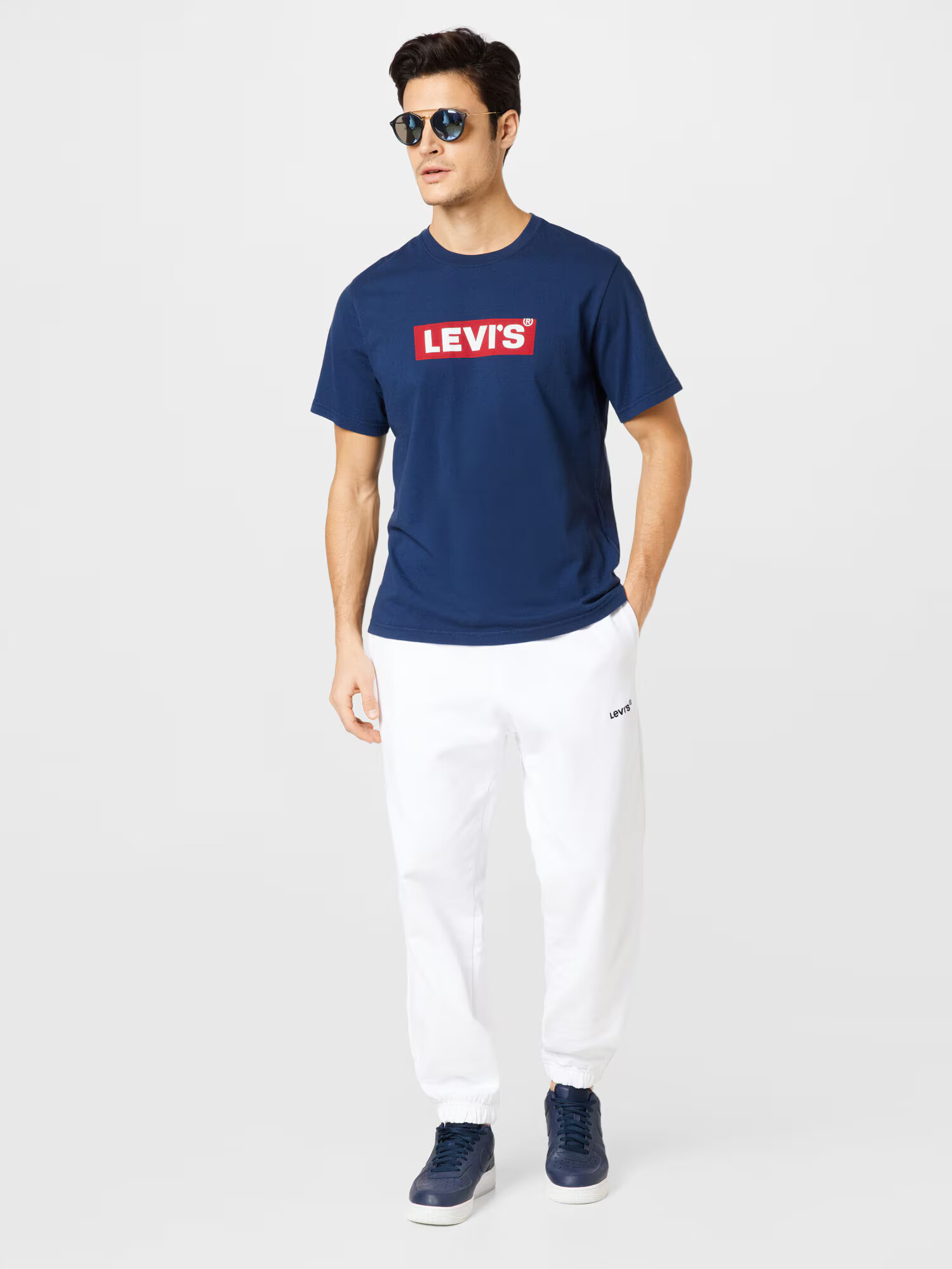 LEVI'S Majica 'SS RELAXED FIT TEE BLUES' temno modra / rdeča / bela - Pepit.si