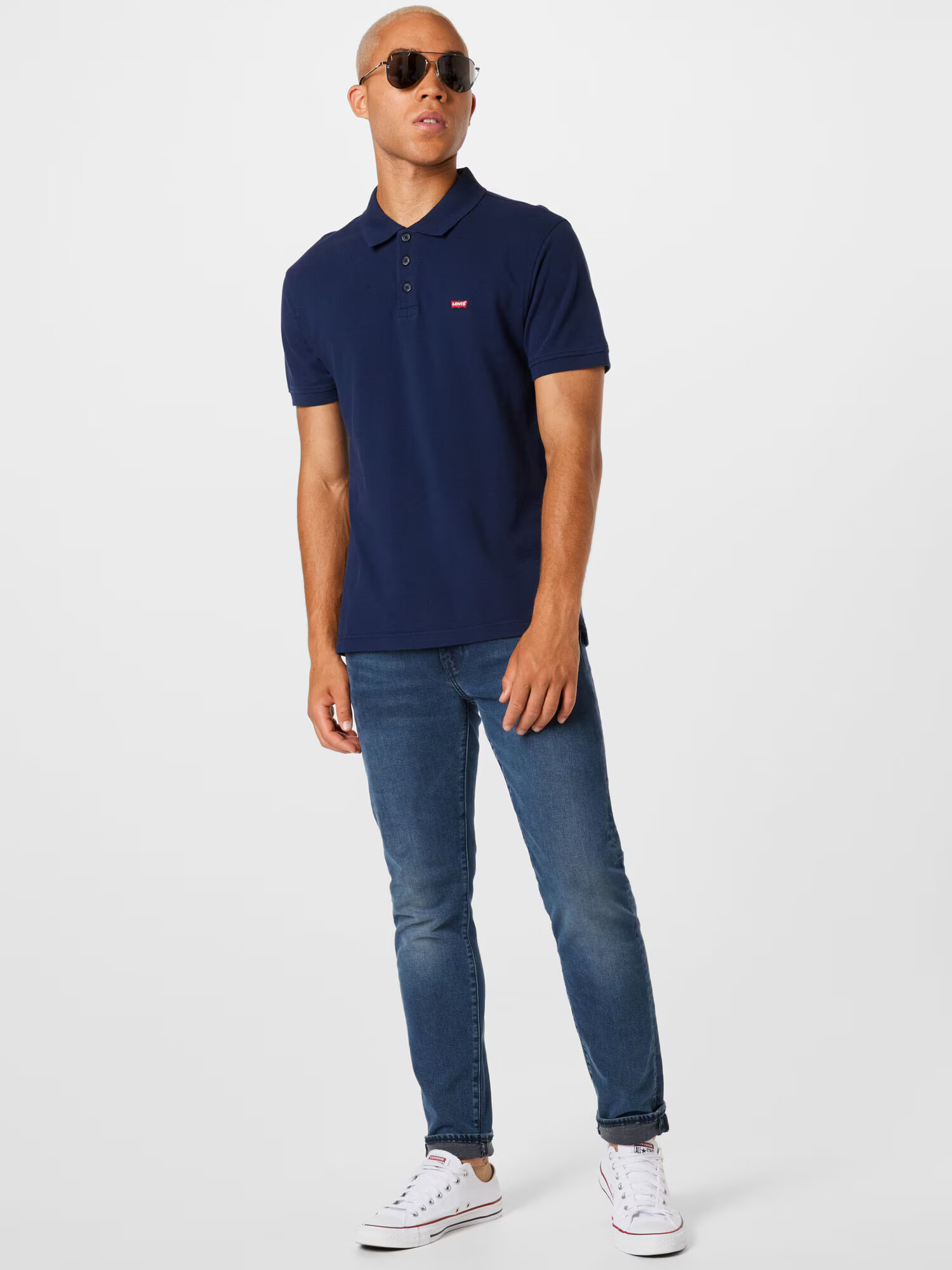 LEVI'S Majica 'LEVIS HM POLO BLUES' temno modra / ognjeno rdeča / bela - Pepit.si