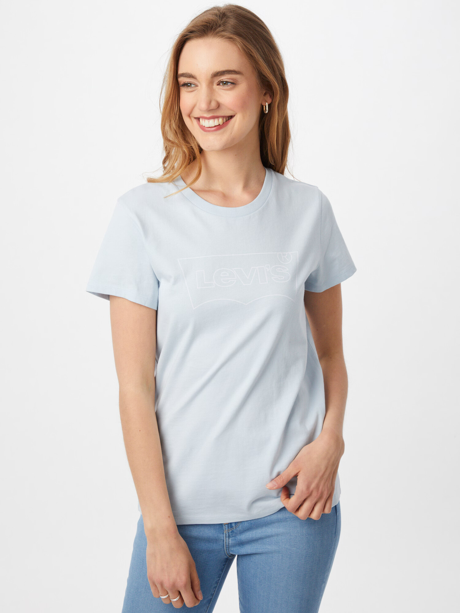 LEVI'S Majica 'THE PERFECT TEE BLUES' azur / bela - Pepit.si