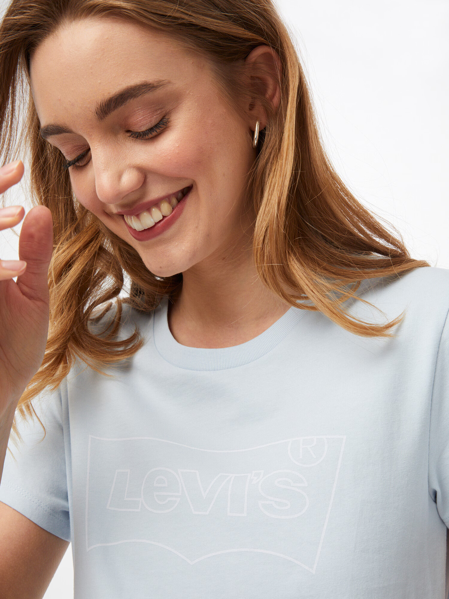 LEVI'S Majica 'THE PERFECT TEE BLUES' azur / bela - Pepit.si