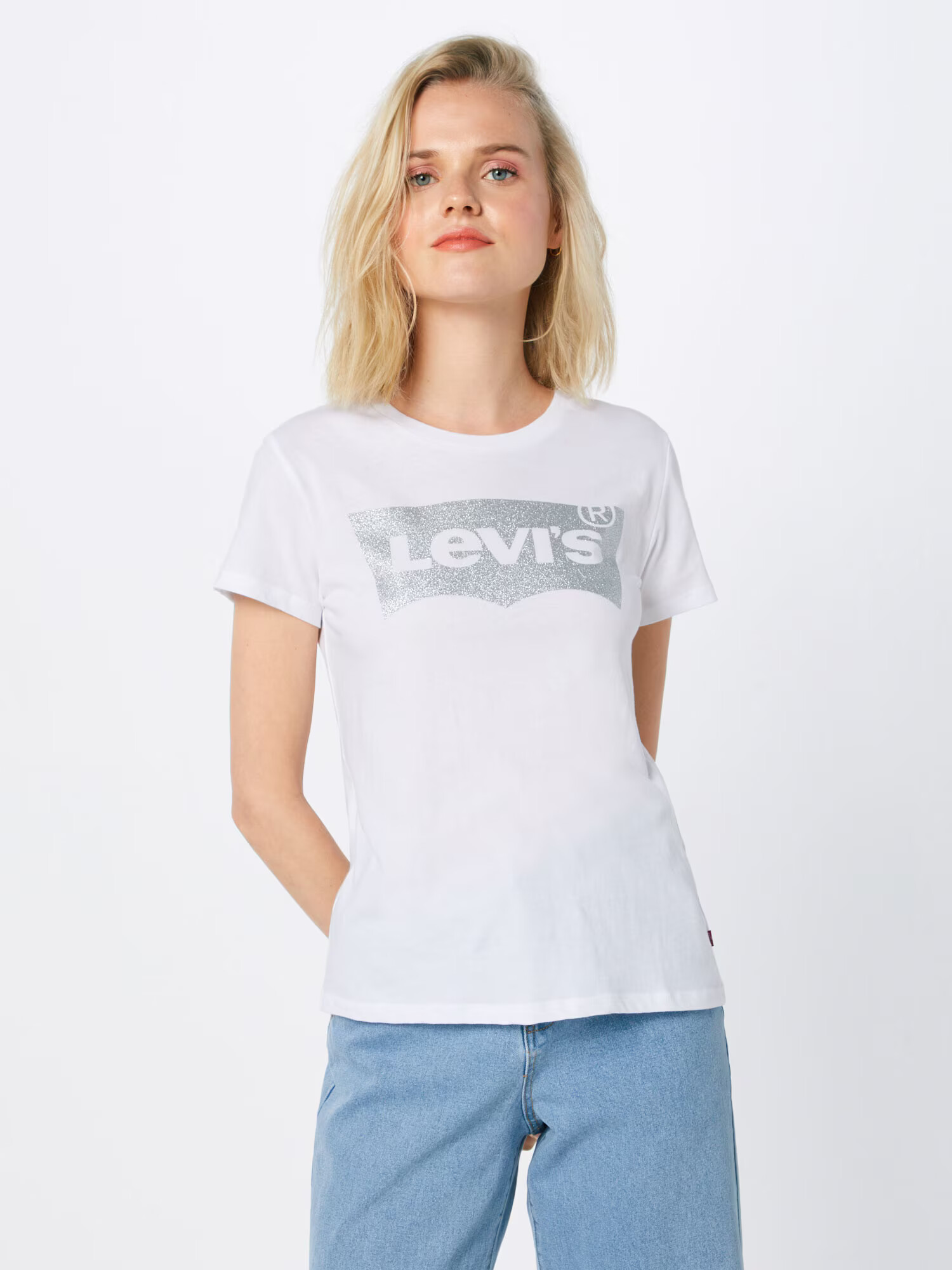 LEVI'S Majica srebrna / bela - Pepit.si