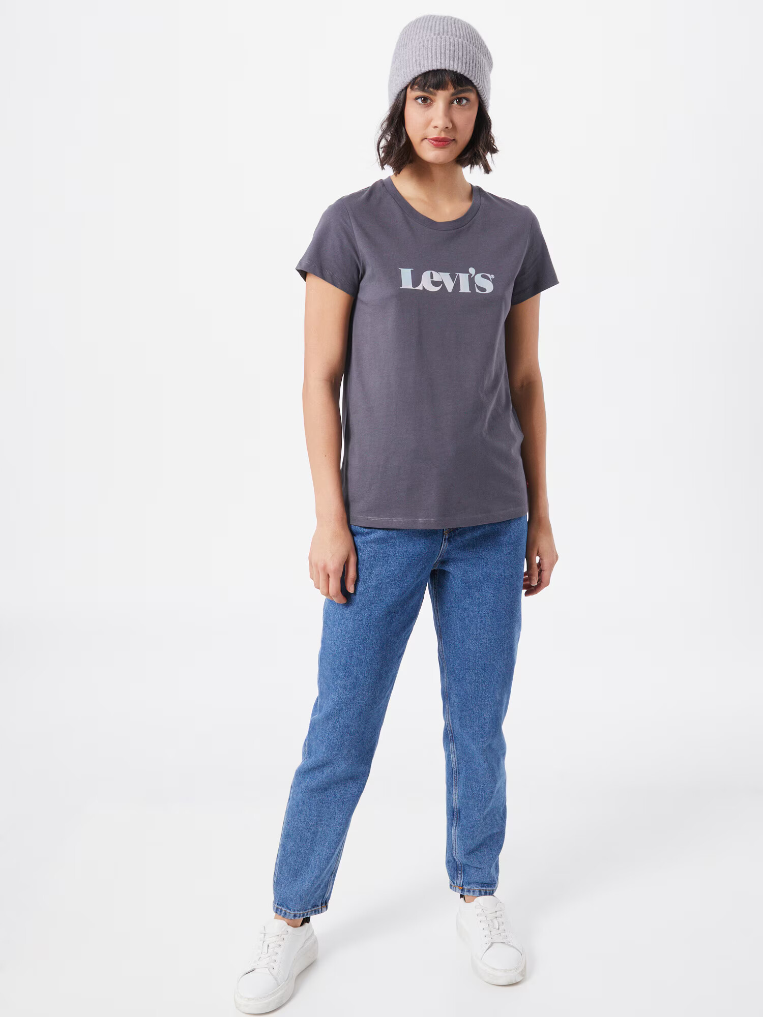 LEVI'S Majica 'The Perfect' temno siva / bela - Pepit.si