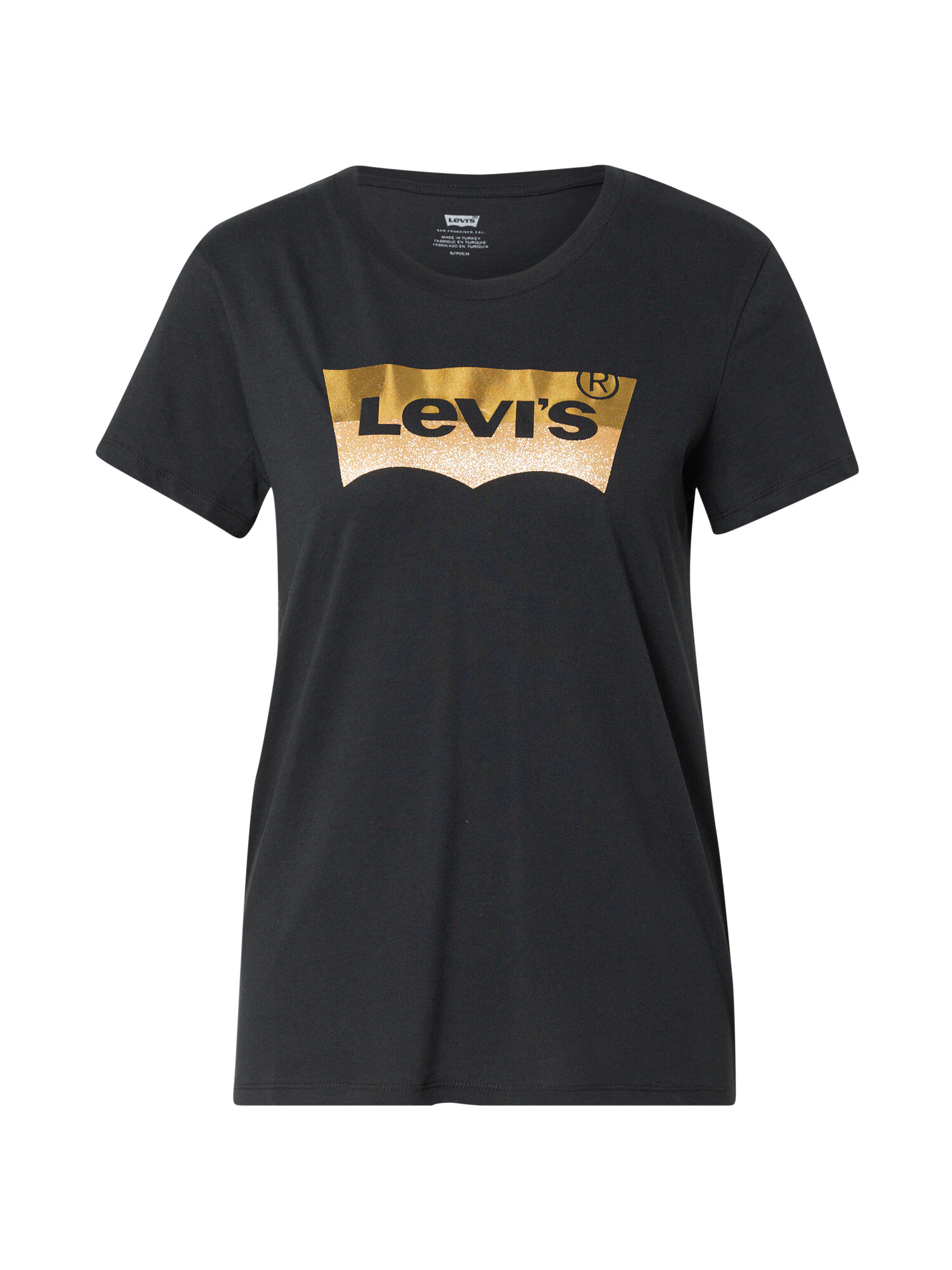 LEVI'S Majica 'LSE THE PERFECT TEE BLACKS' zlata / črna / bela - Pepit.si