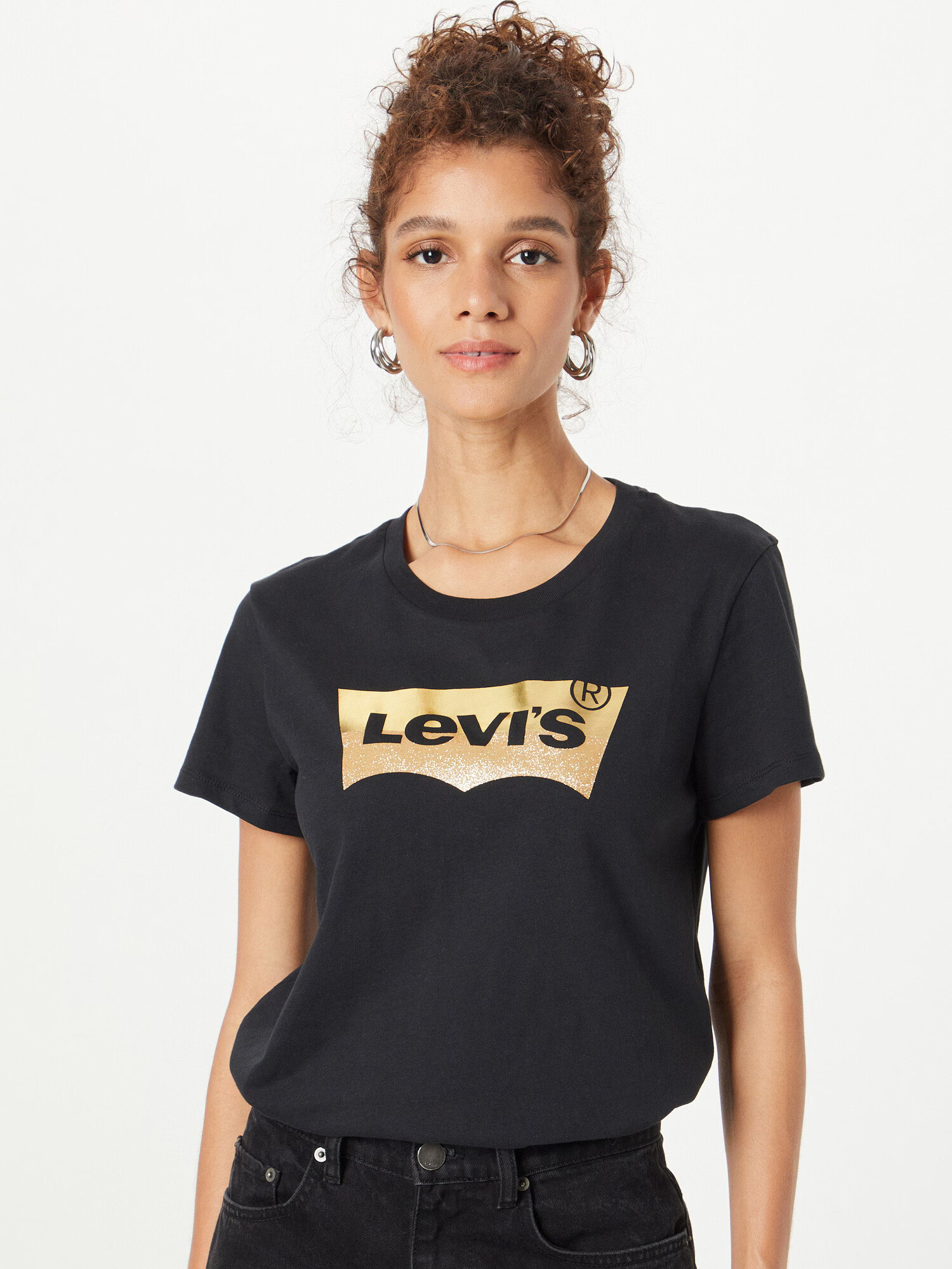 LEVI'S Majica 'LSE THE PERFECT TEE BLACKS' zlata / črna / bela - Pepit.si