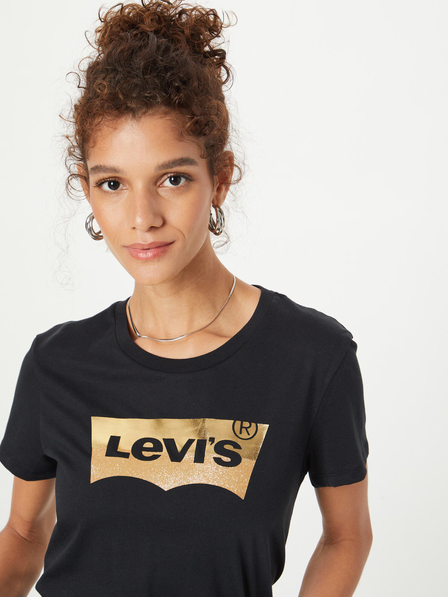 LEVI'S Majica 'LSE THE PERFECT TEE BLACKS' zlata / črna / bela - Pepit.si