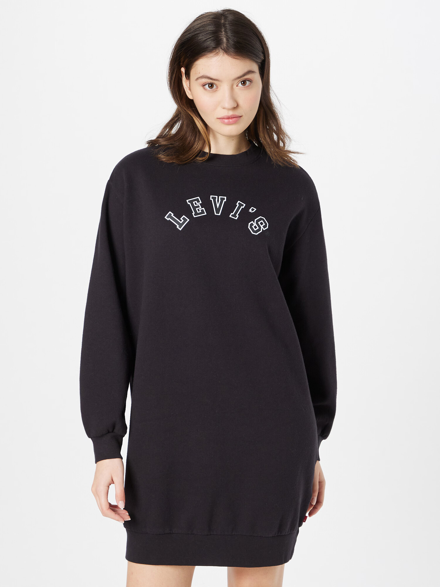 LEVI'S Obleka 'YUNA SWEATSHIRT DRESS BLACKS' črna / bela - Pepit.si