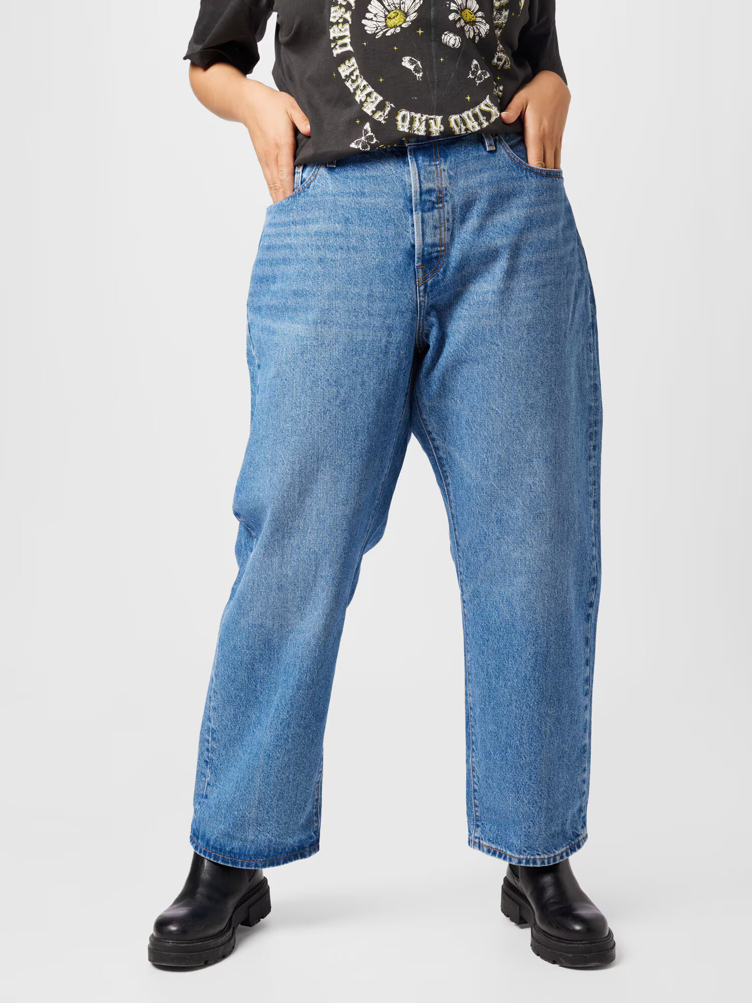 Levi's® Plus Kavbojke 'PLUS 501®90S MED INDIGO - WORN IN' moder denim - Pepit.si