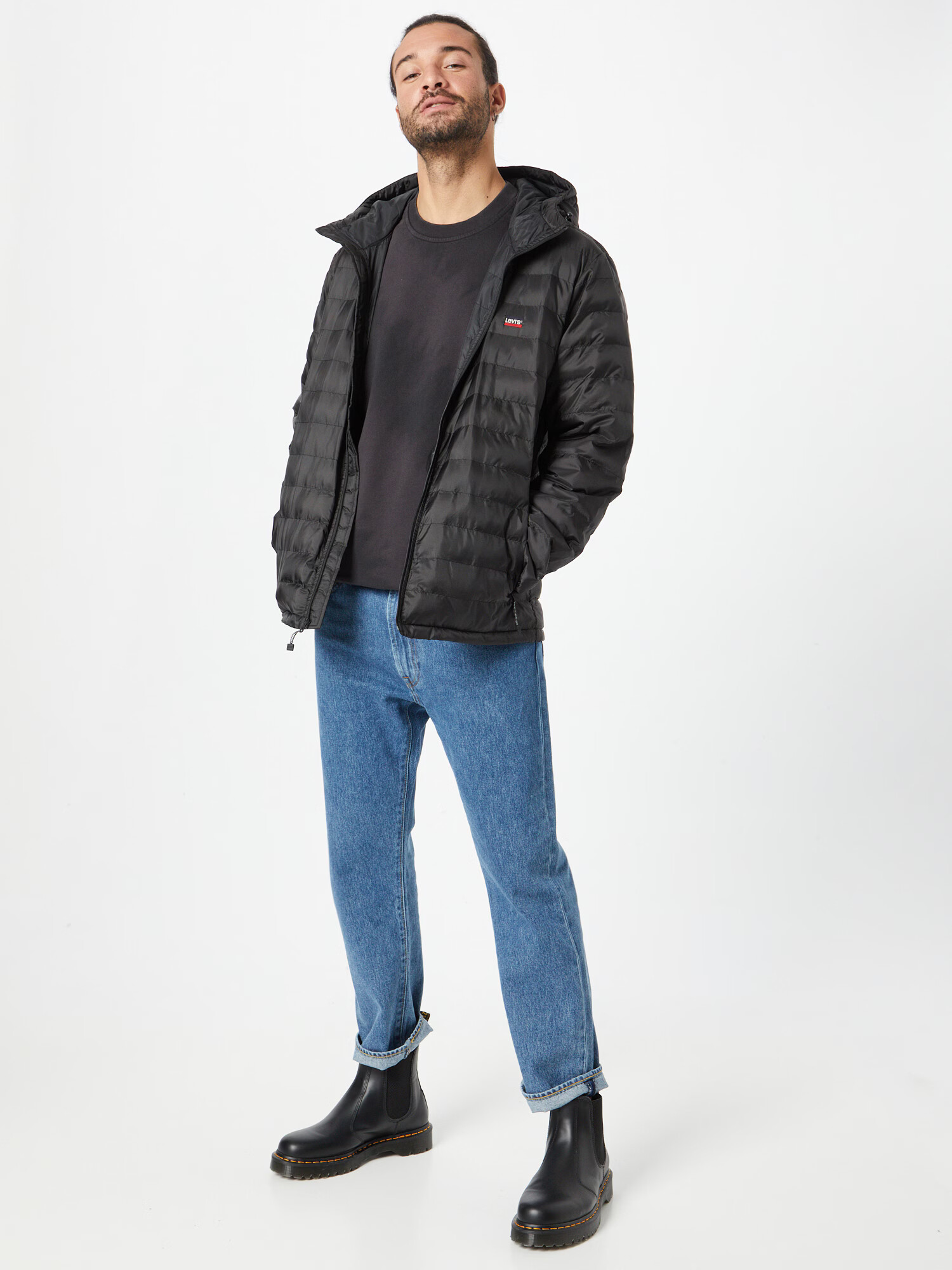 LEVI'S Prehodna jakna 'PRESIDIO PKBL HOODED JKT BLACKS' črna - Pepit.si