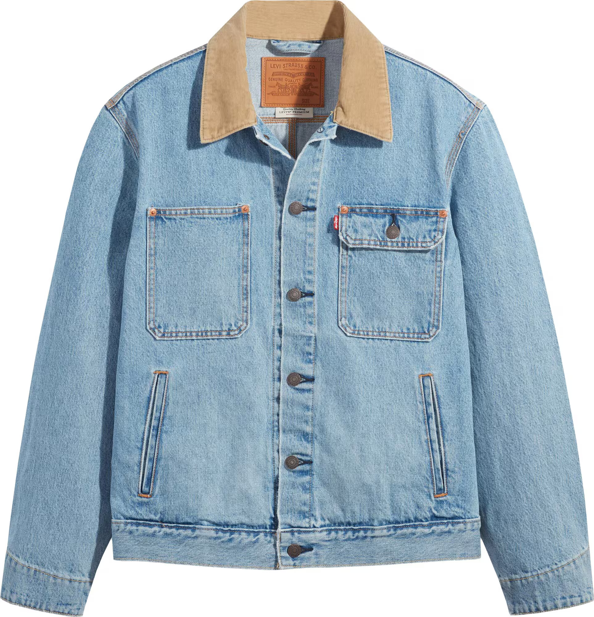 LEVI'S Prehodna jakna 'SUNSET TRUCKER LIGHT INDIGO - WORN IN' kamela / moder denim - Pepit.si