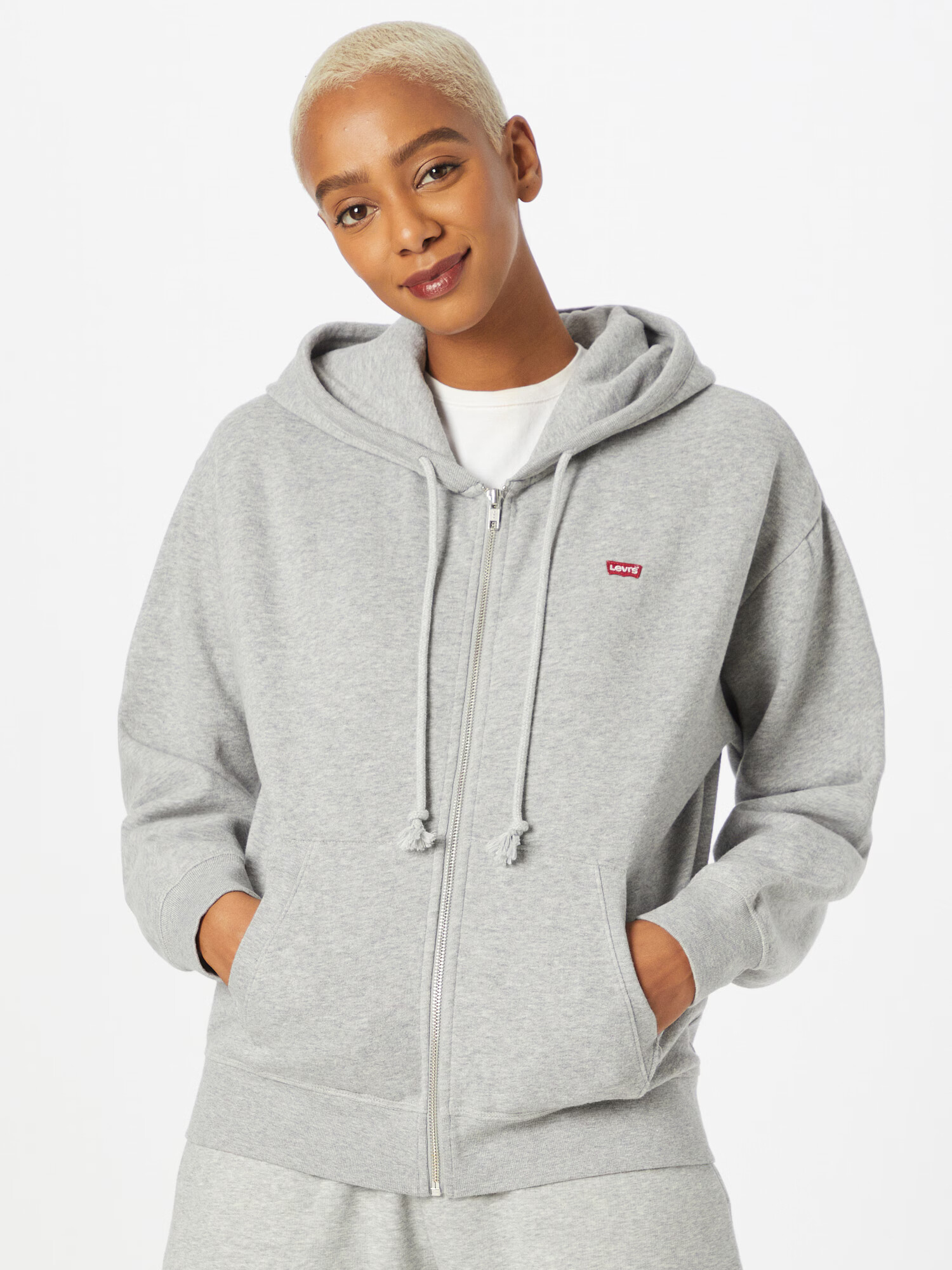 LEVI'S Jopa na zadrgo 'STANDARD ZIP HOODIE GREYS' siva - Pepit.si