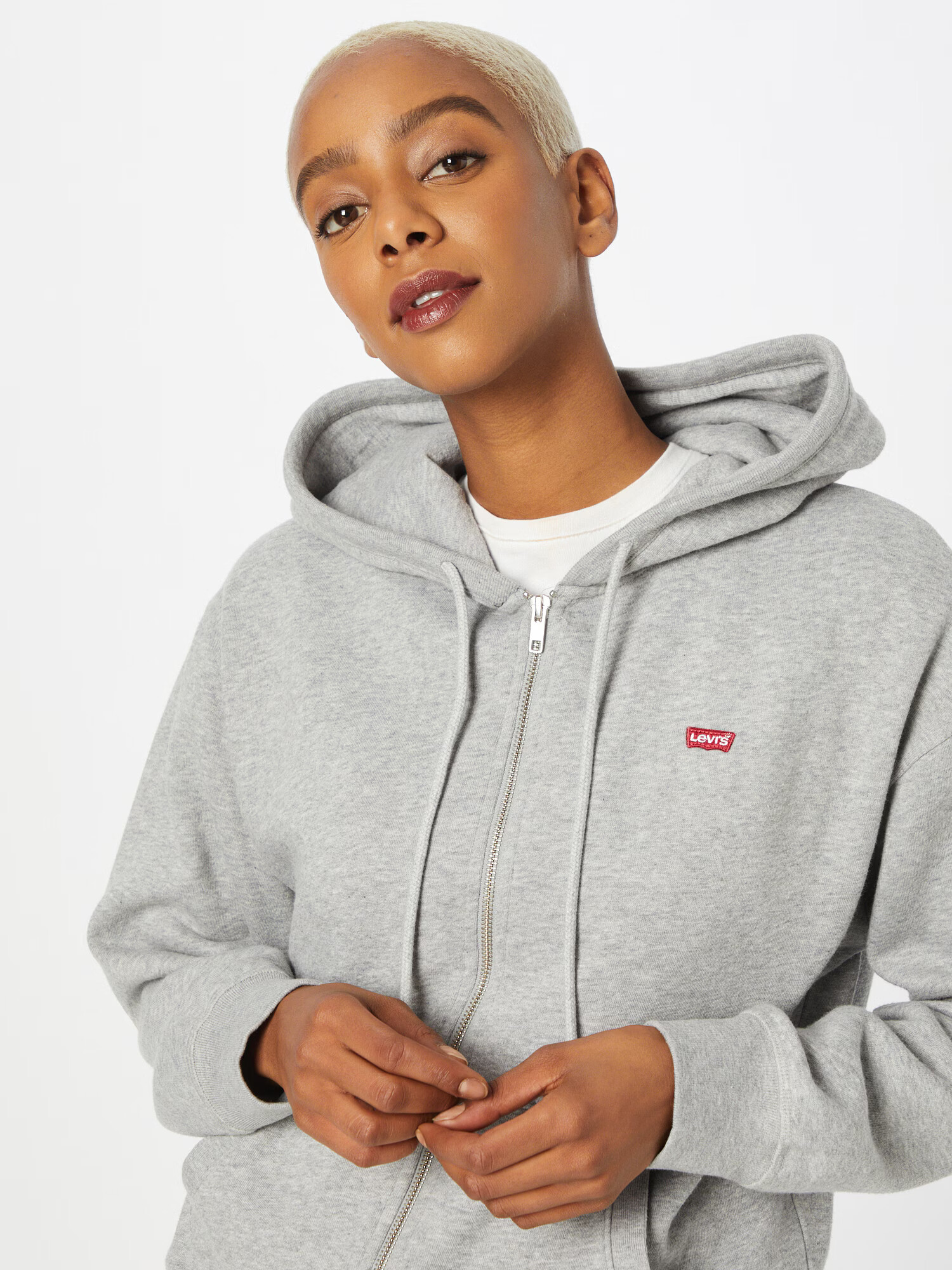 LEVI'S Jopa na zadrgo 'STANDARD ZIP HOODIE GREYS' siva - Pepit.si