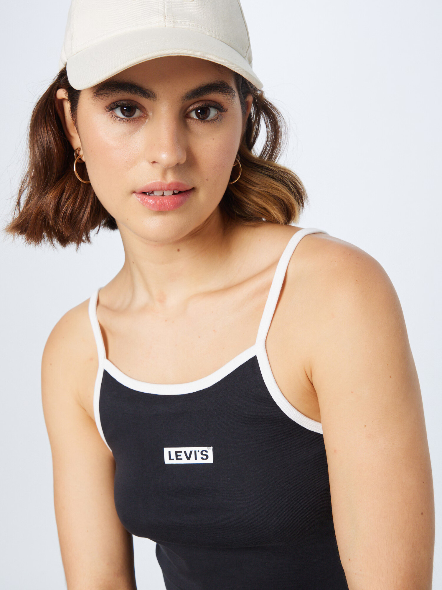 LEVI'S Top 'GRAPHIC MAZZY TANK BLACKS' črna / bela - Pepit.si