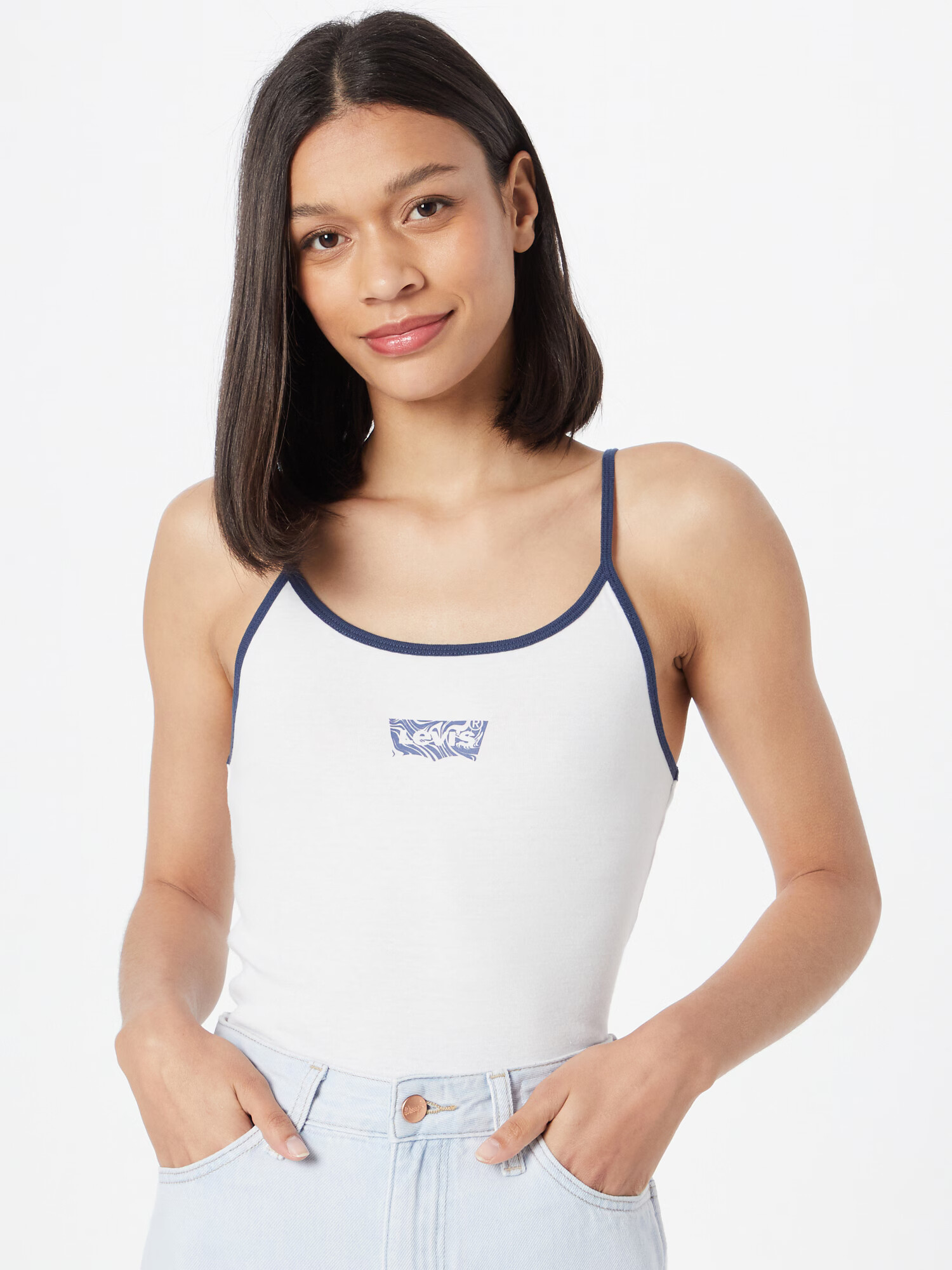 LEVI'S Top 'GRAPHIC PLANET TANK NEUTRALS' modra / bela - Pepit.si