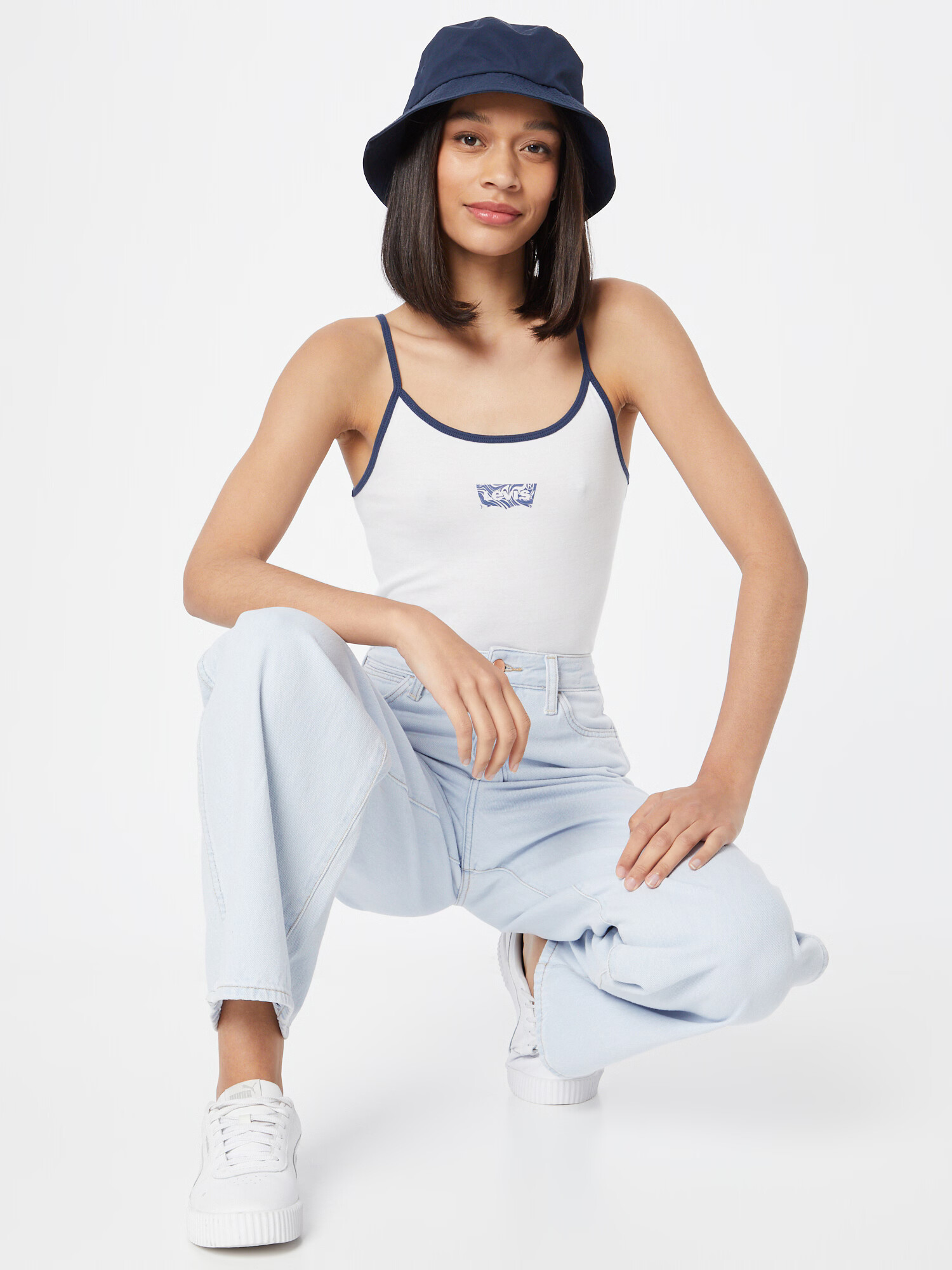 LEVI'S Top 'GRAPHIC PLANET TANK NEUTRALS' modra / bela - Pepit.si