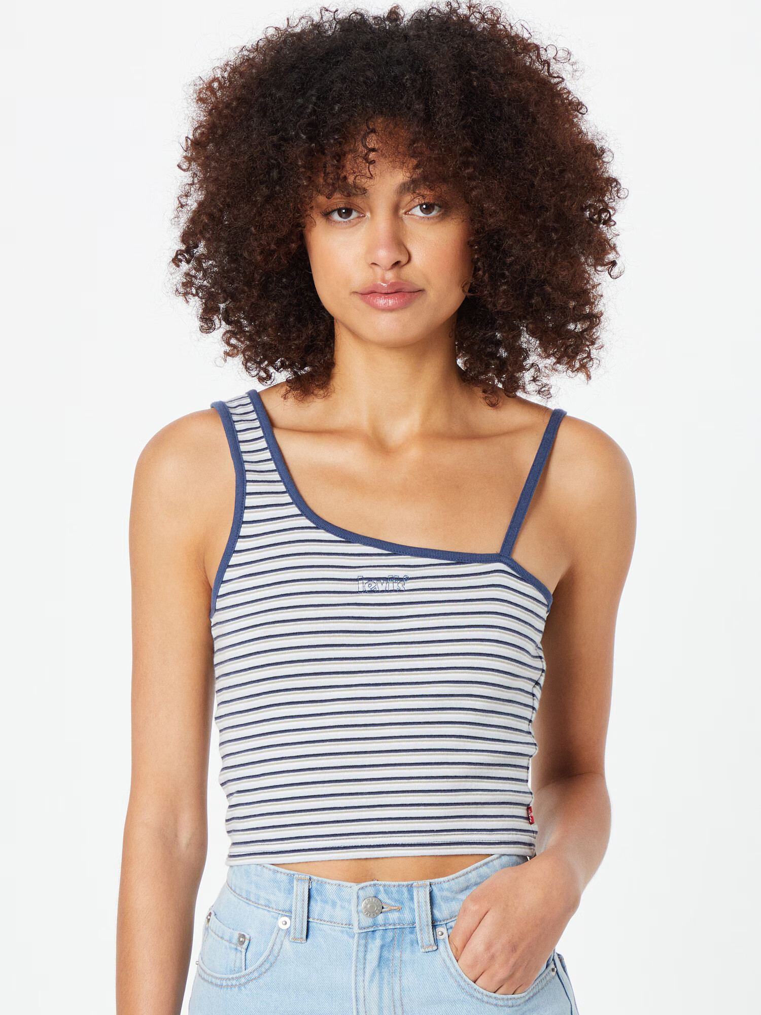 LEVI'S Top 'HOOP TANK GREENS' modra / svetlo siva / črna / bela - Pepit.si