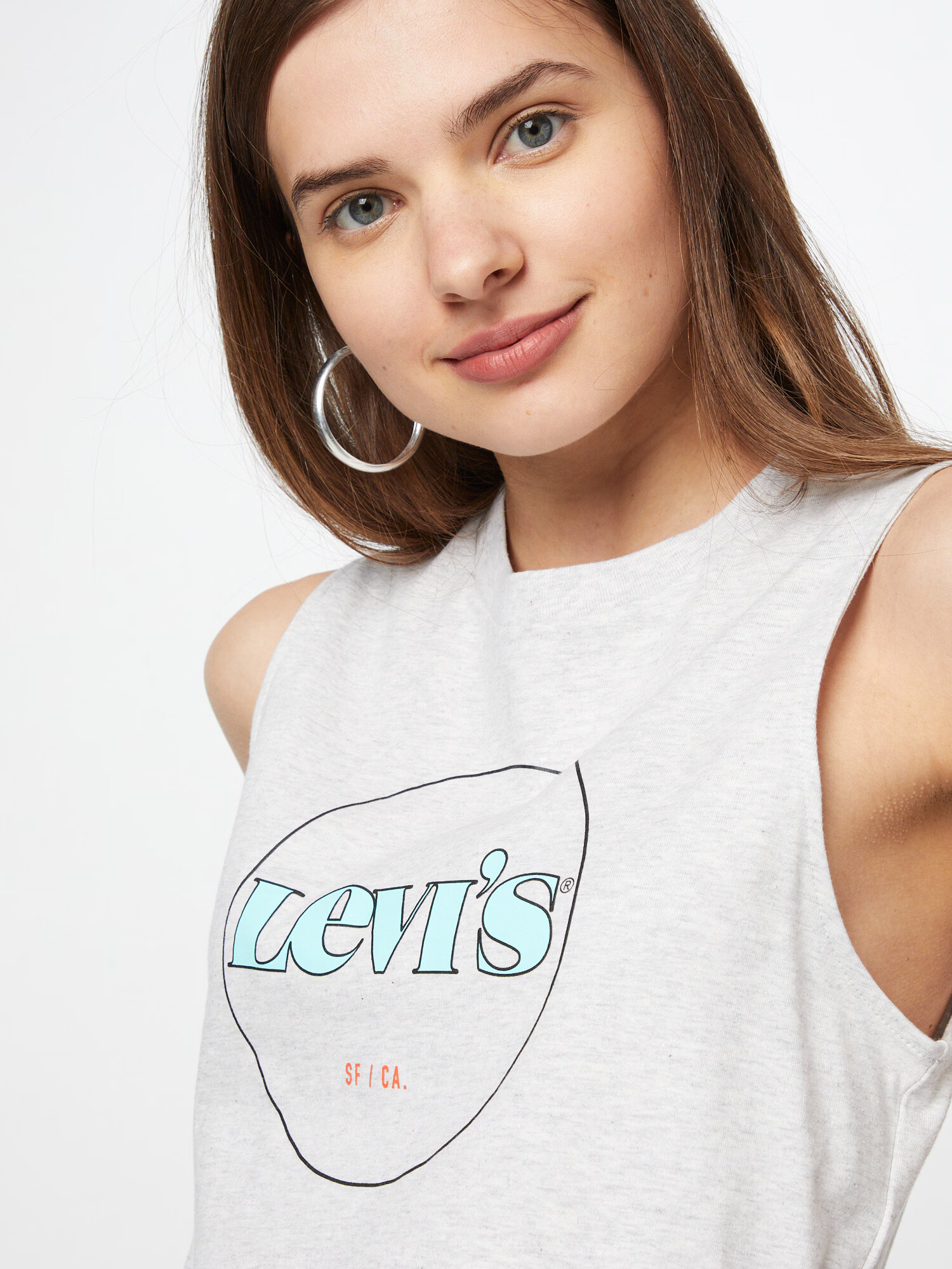 LEVI'S Top turkizna / pegasto siva - Pepit.si