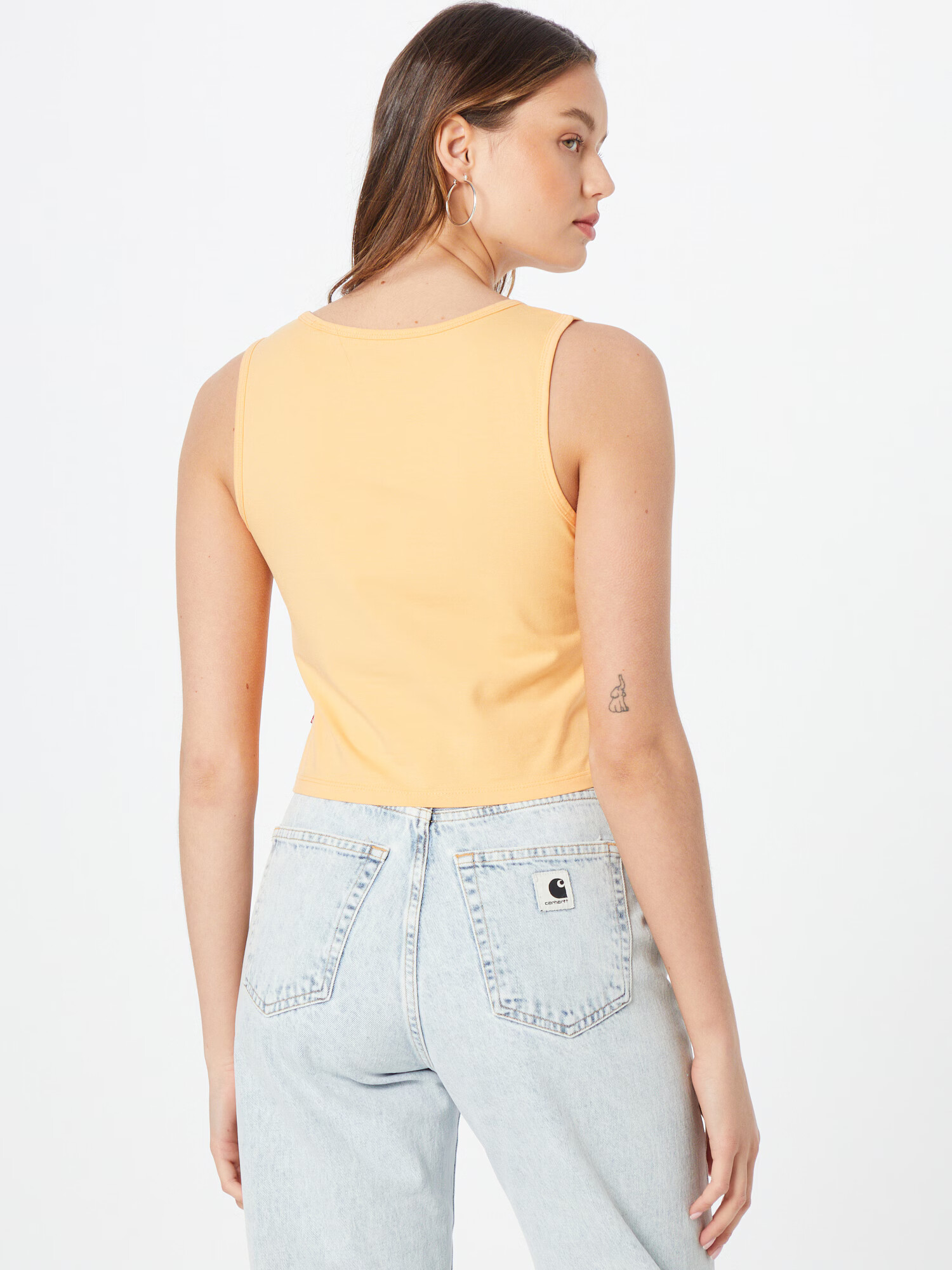 LEVI'S Top 'GRAPHIC STELLAR CROP TNK YELLOWS/ORANGES' svetlo oranžna / bela - Pepit.si