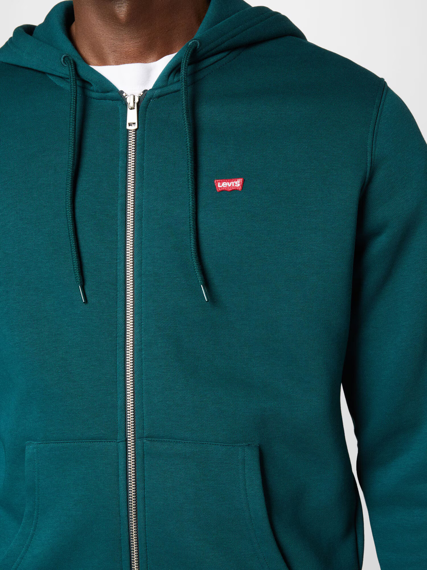 LEVI'S Jopa na zadrgo 'CORE NG ZIP UP GREENS' smaragd / rdeča / bela - Pepit.si