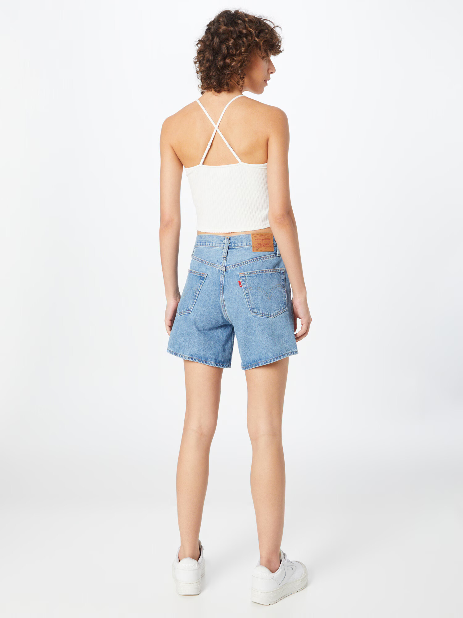 LEVI'S Kavbojke '501® ROLLED SHORT MED INDIGO - WORN IN' moder denim - Pepit.si