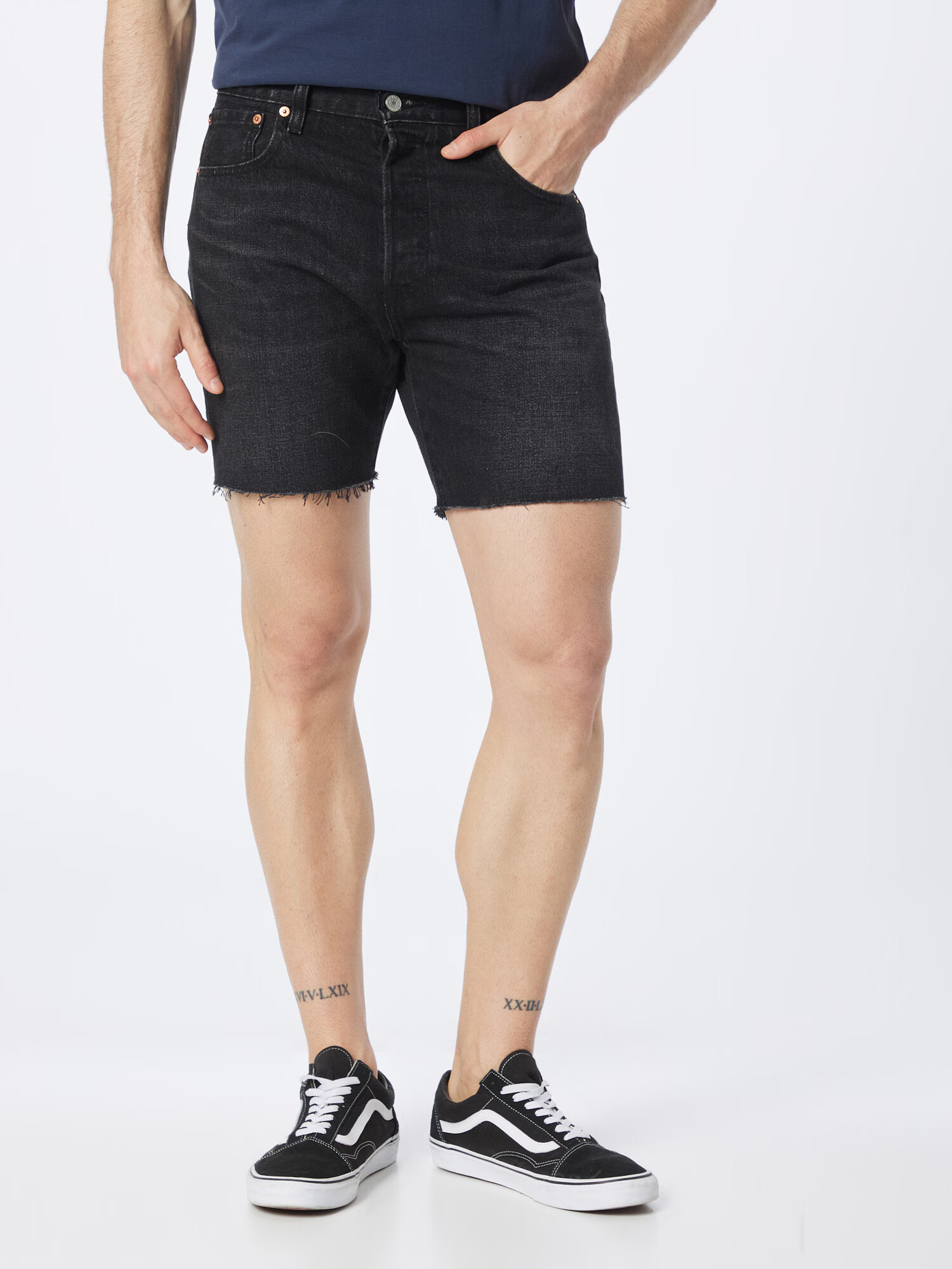 LEVI'S Kavbojke '501 93 SHORTS AC465 MEDIUM IND' črn denim - Pepit.si