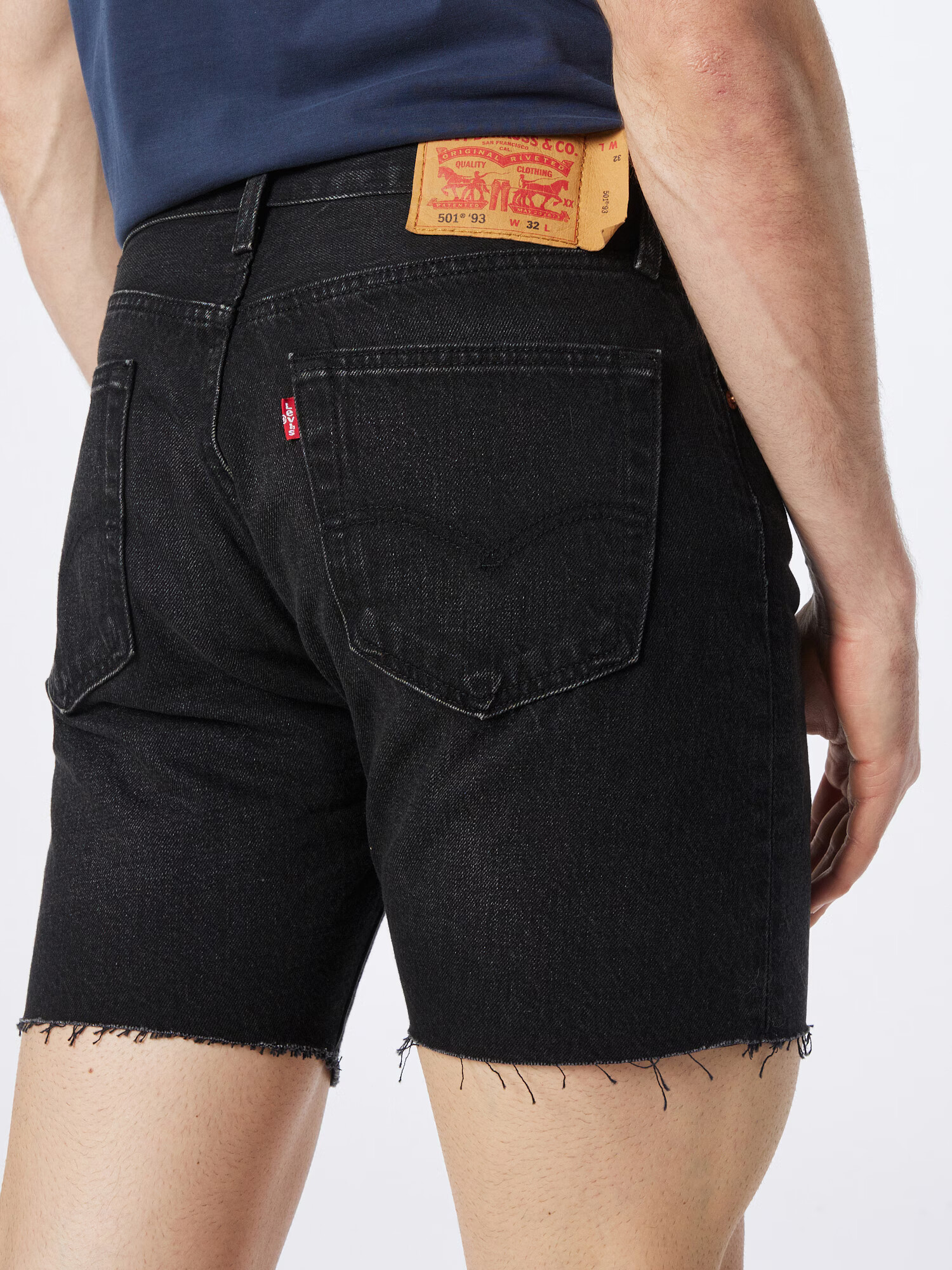 LEVI'S Kavbojke '501 93 SHORTS AC465 MEDIUM IND' črn denim - Pepit.si