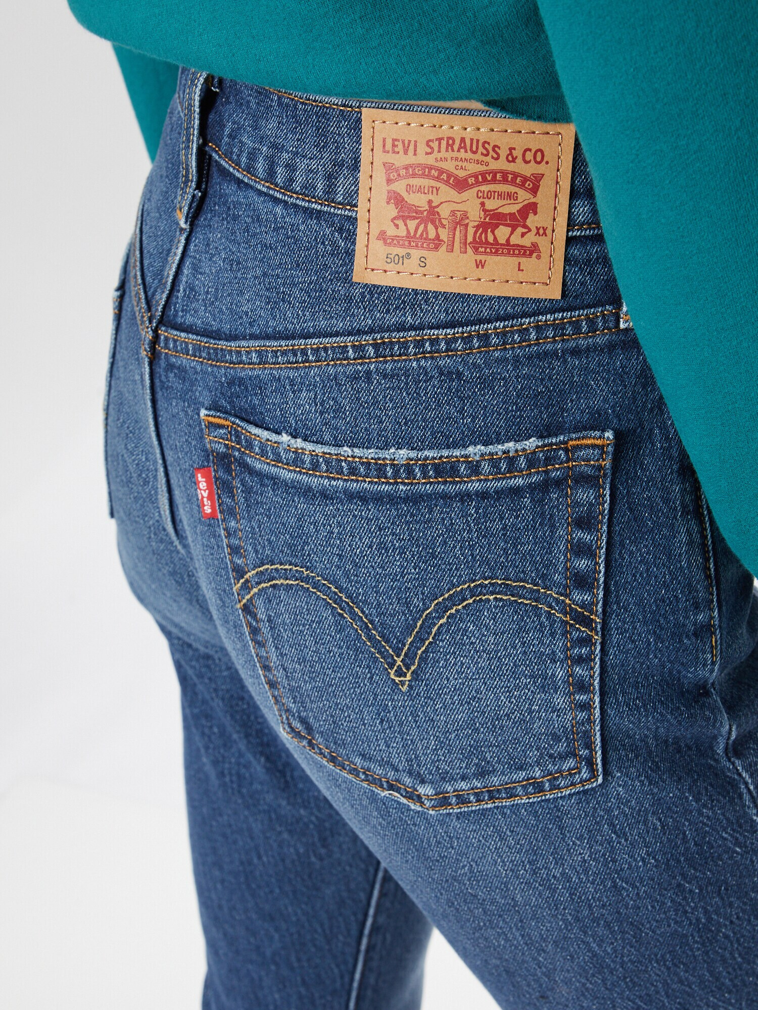 LEVI'S Kavbojke '502 TAPER HI-BALL MED INDIGO - WORN IN' moder denim - Pepit.si