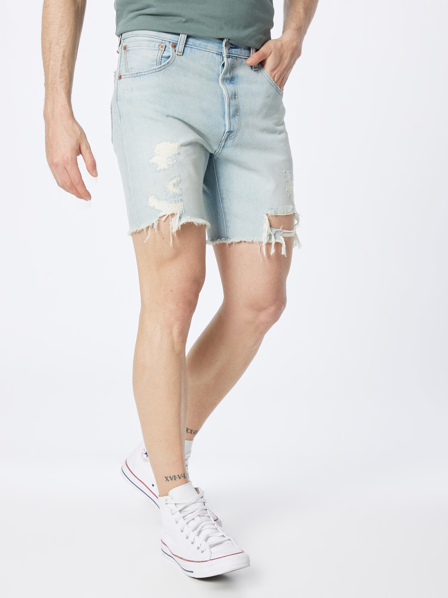 LEVI'S Kavbojke '501 93 SHORTS AC465 MEDIUM IND' svetlo modra - Pepit.si