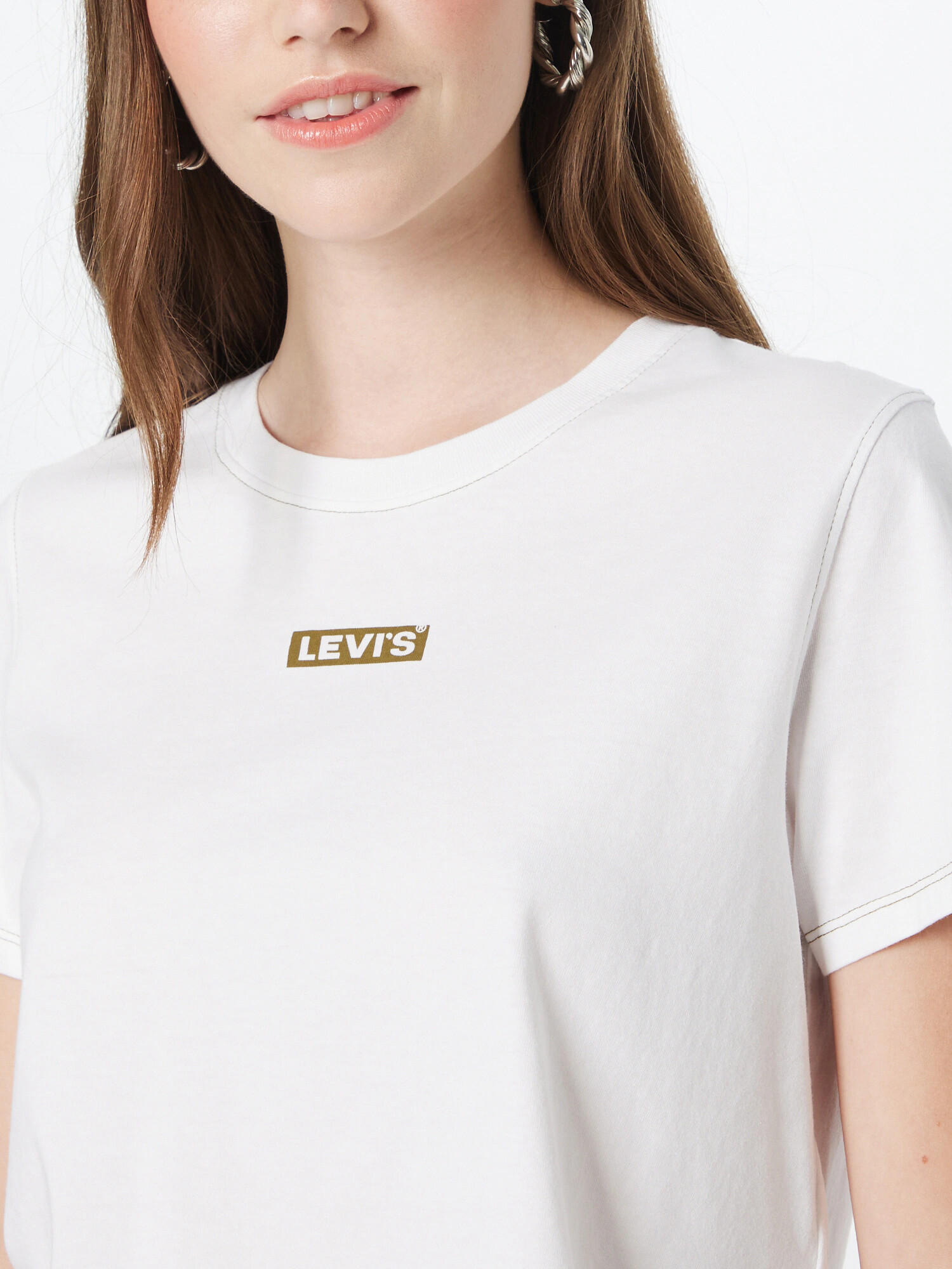 LEVI'S Majica 'GR CROPPED JORDIE TEE NEUTRALS' kaki / bela - Pepit.si